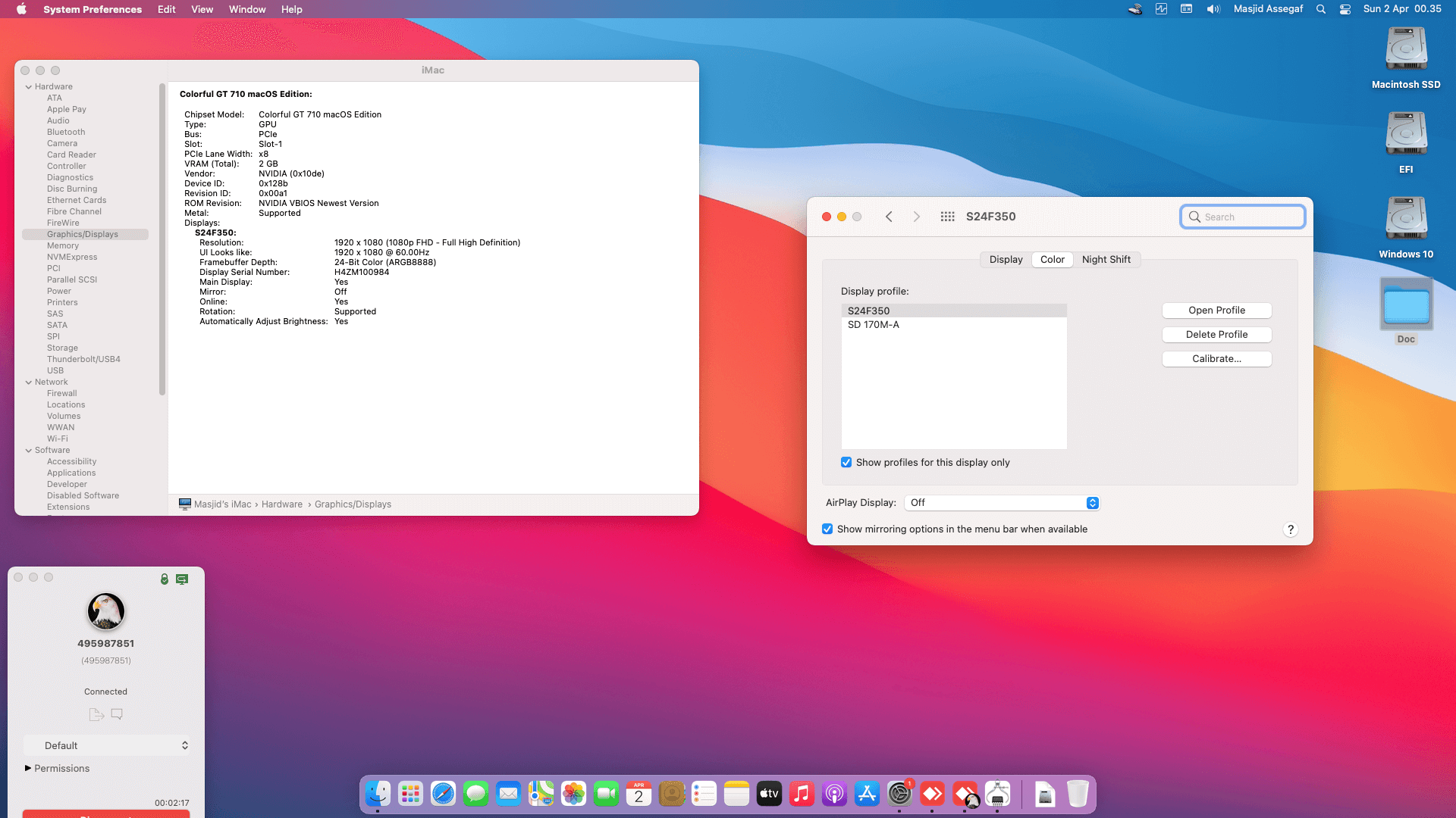 Gigabyte GA H81M DS2 + Intel Core i5 4590 + Colorful GT 710   OpenCore 4