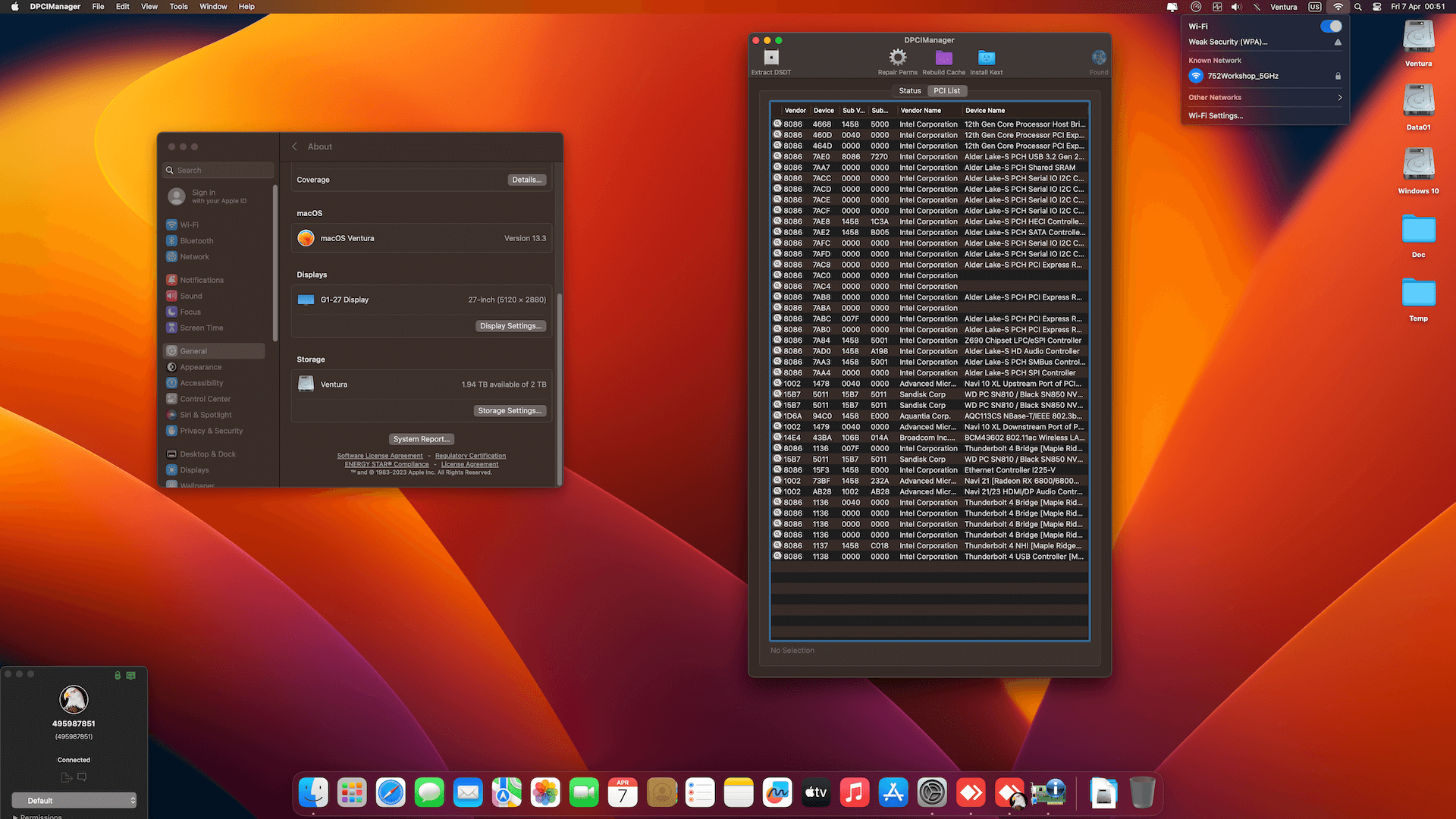 Gigabyte Z690 Aero D + Intel Core i7 12700K + Gigabyte RX 6800 XT OpenCore 2