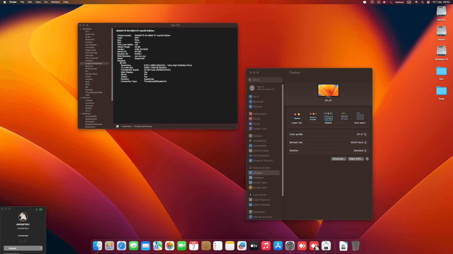 Gigabyte Z690 Aero D + Intel Core i7 12700K + Gigabyte RX 6800 XT OpenCore 5