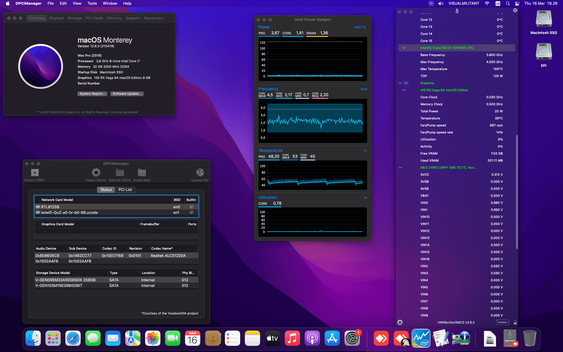 MSI MEG Z490I Unify + Intel Core i7 10700KF + HIS RX Vega 64   OpenCore 1