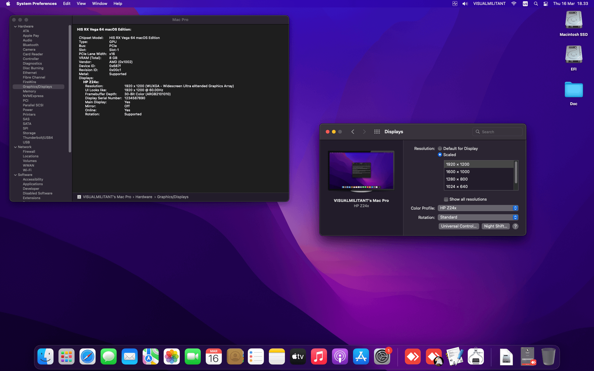 MSI MEG Z490I Unify + Intel Core i7 10700KF + HIS RX Vega 64   OpenCore 4