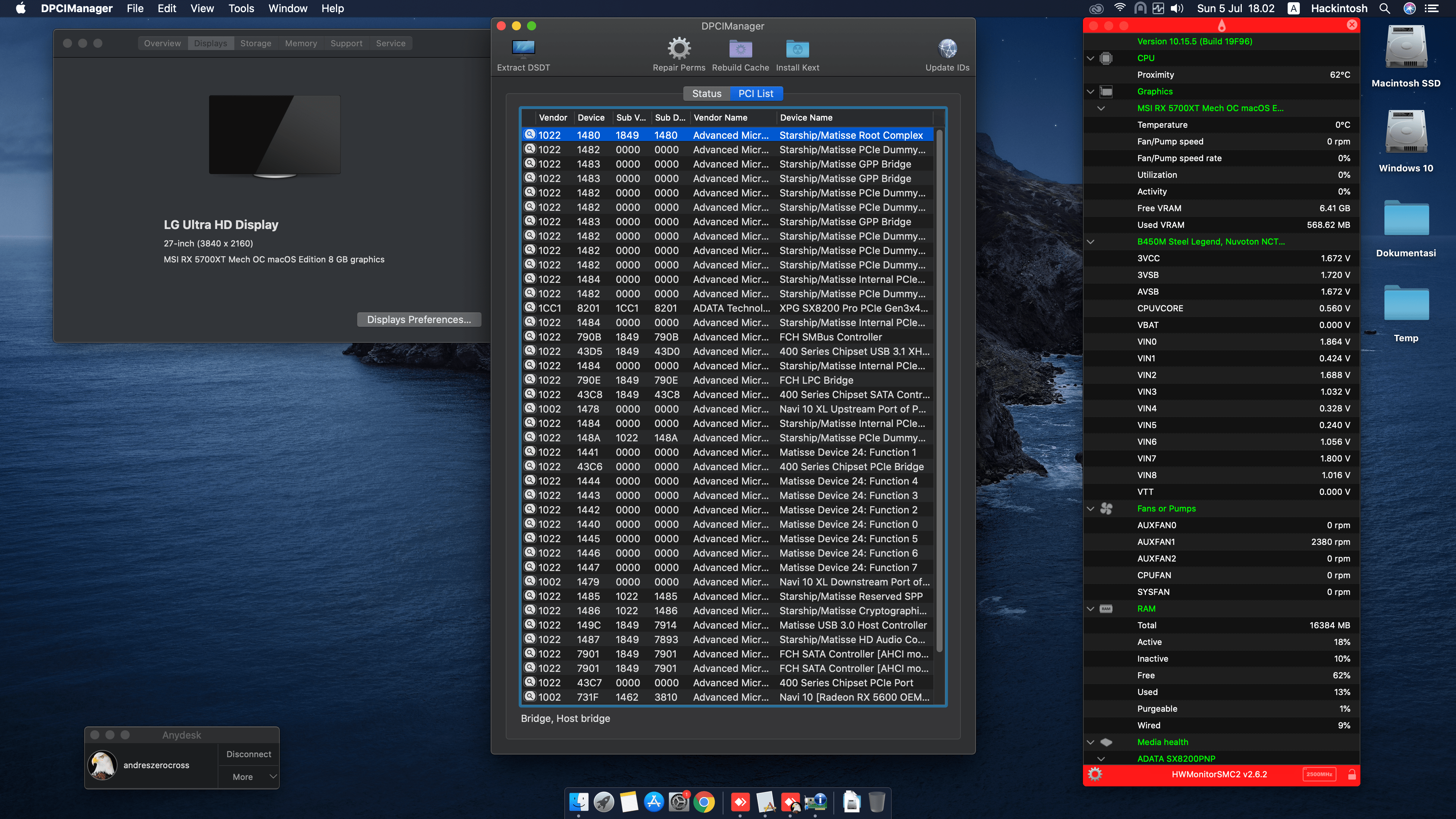 Asrock B450M Steel Legend + AMD Ryzen 5 3500 + MSI RX 5700XT Mech OC 2