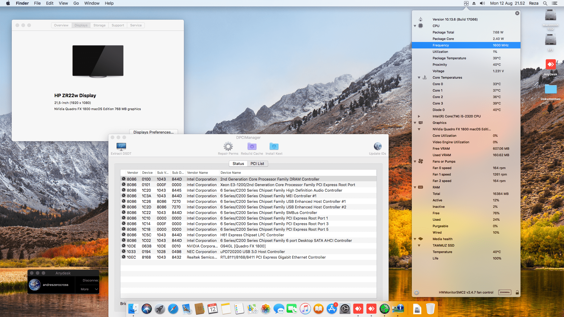 Asus P8H61 M LX + Intel Core i5 2320 + Quadro FX 1800 2