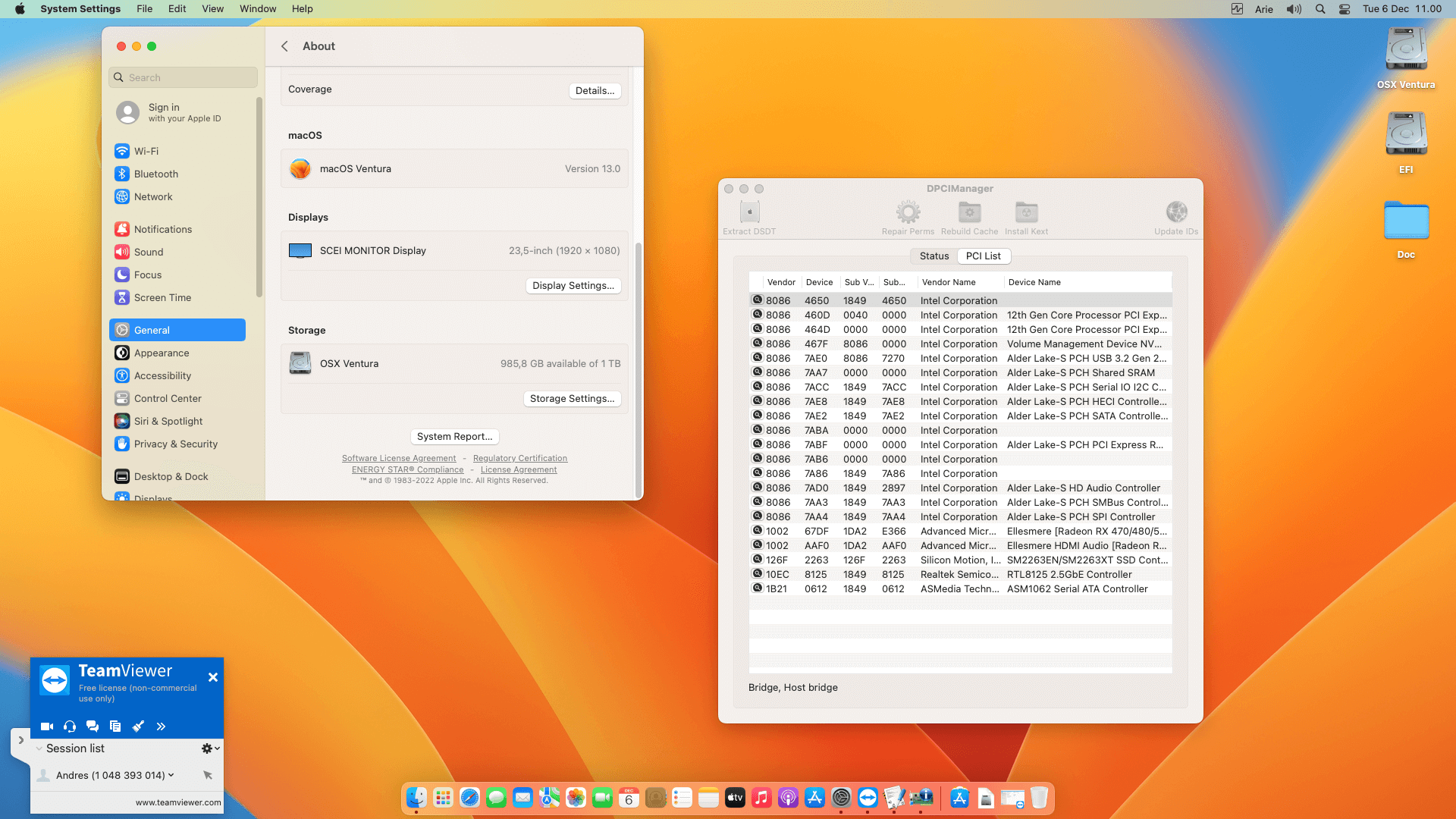 Asrock B660 Steel Legend + Intel Core i5 12400 + Sapphire RX 580   OpenCore 2