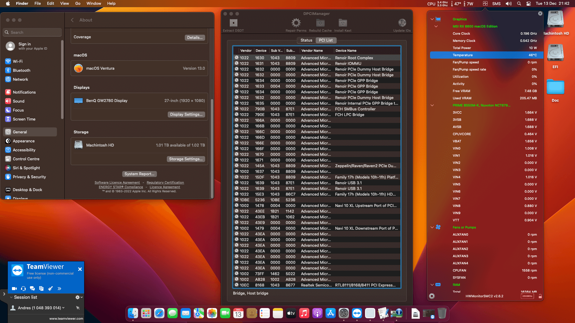 Asus Prime B550M K + AMD Ryzen 7 5700G + MSI RX 6600   OpenCore 2