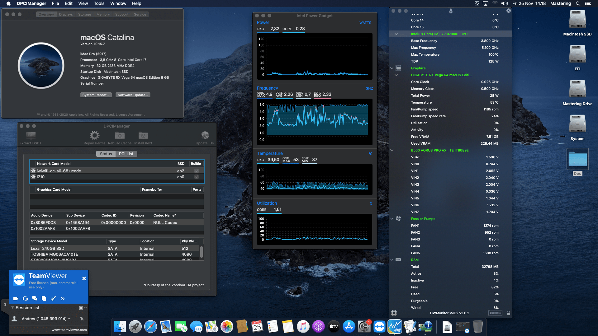 Gigabyte B560 Aorus Pro AX + Intel Core i7 10700KF + Gigabyte RX Vega 64 OpenCore 1