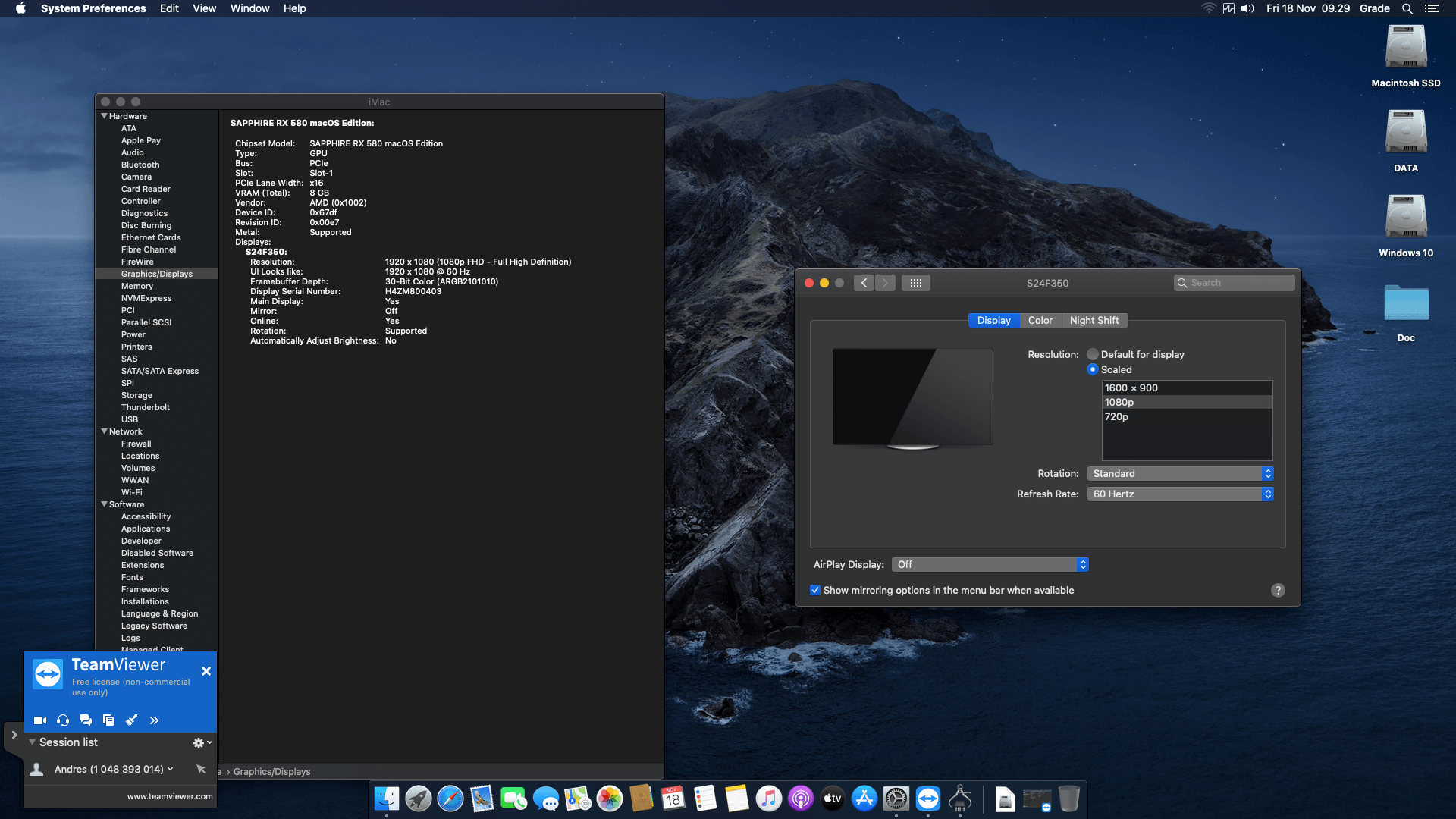 Gigabyte Z490 Vision D + Intel Core i7 10700K + Sapphire RX 580 OpenCore 7