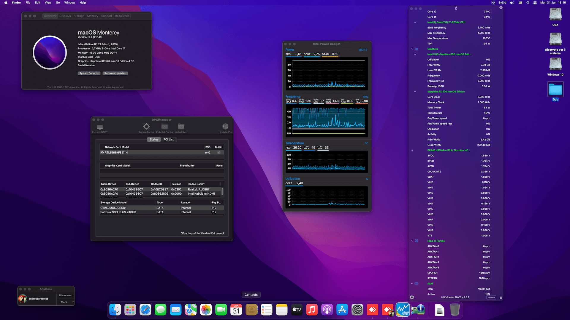 Asus Prime H310M A R2.0 + Intel Core i7 8700K + Sapphire RX 570 OpenCore 1
