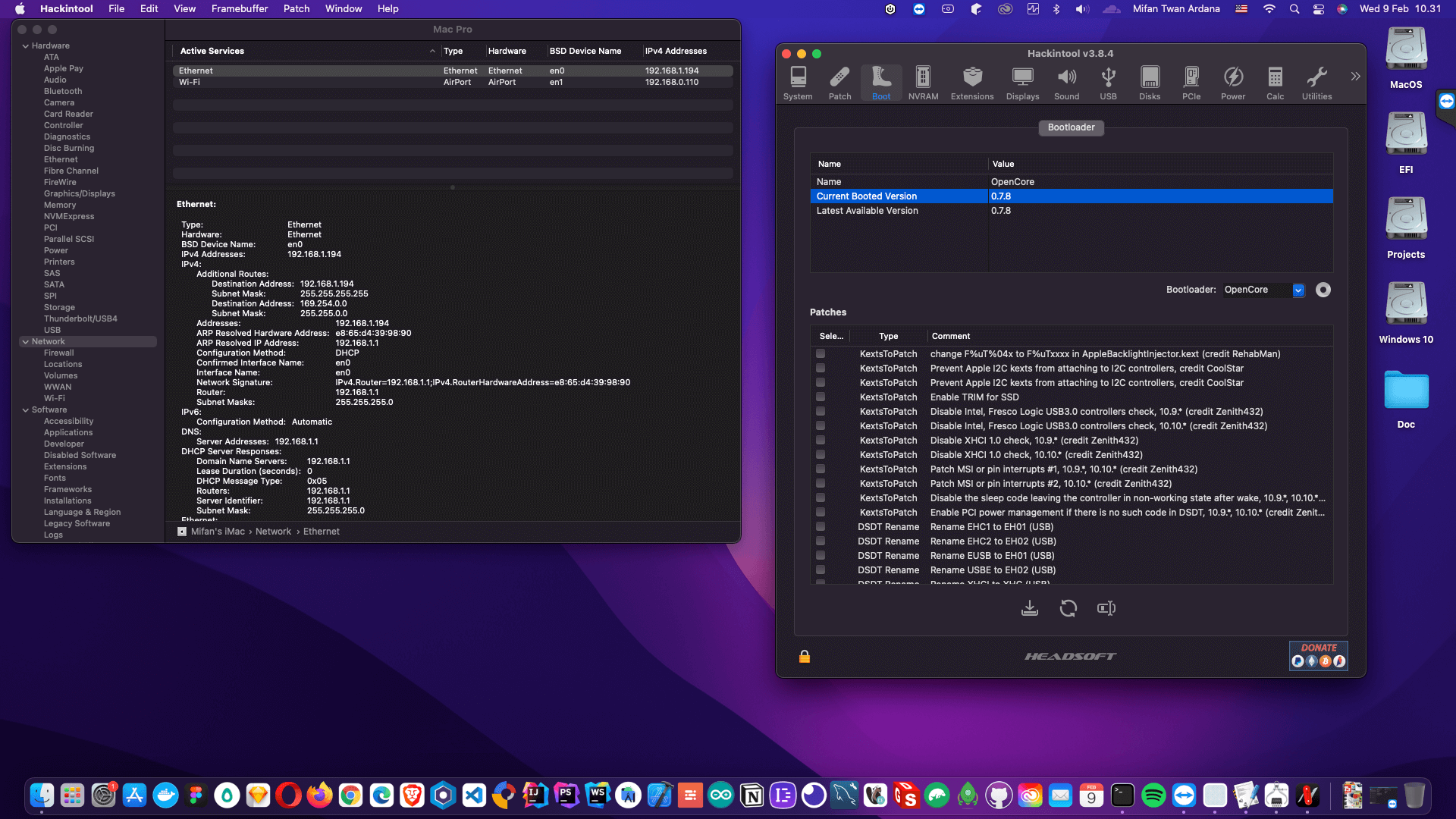 Gigabyte Z590 Aorus Elite AX + Intel Core i9 11900K + Gigabyte RX 6600XT OpenCore 8