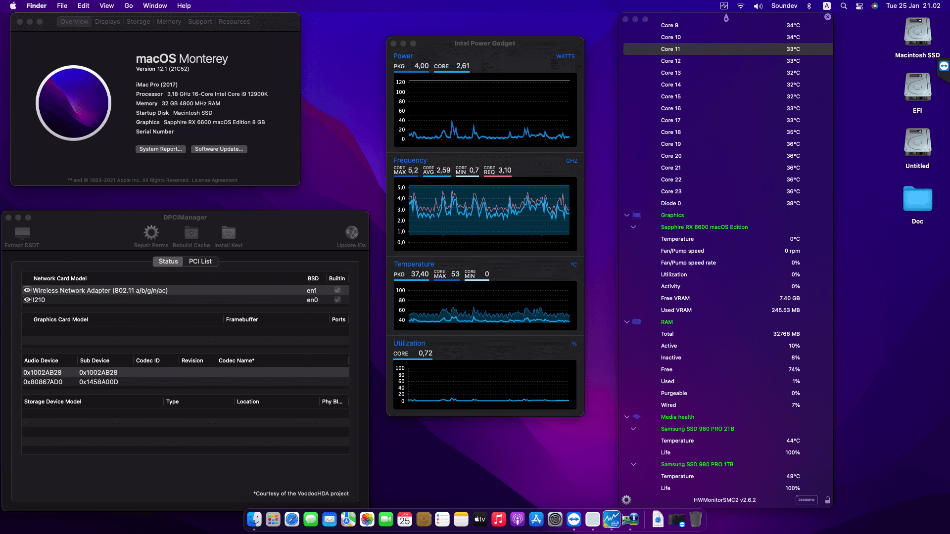 Gigabyte Z690 Aorus Pro + Intel Core i9 12900K + Sapphire RX 6600   OpenCore  1