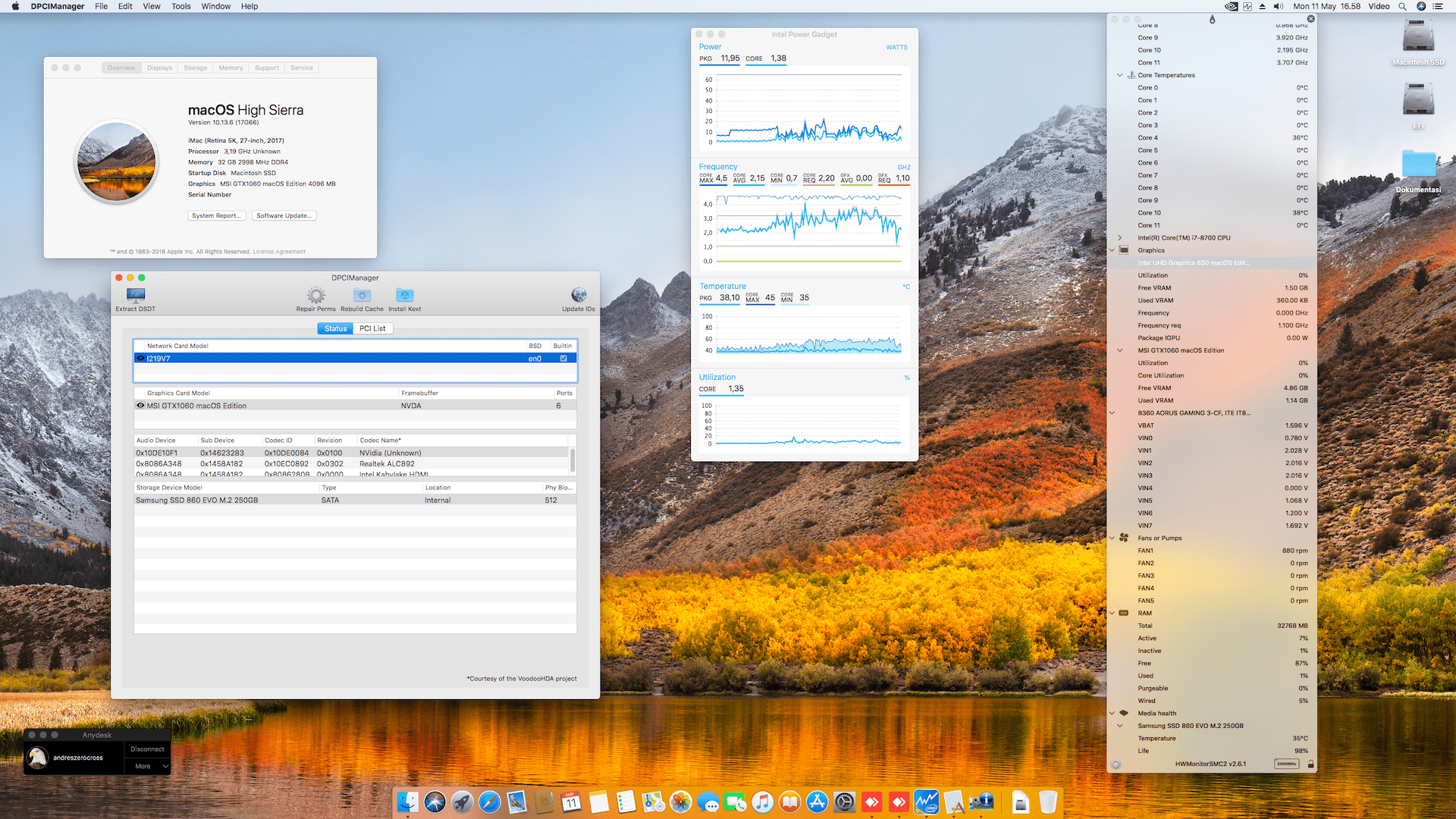 Gigabyte B360 Aorus Gaming 3 + Intel Core i7 8700 + MSI GTX1060 1