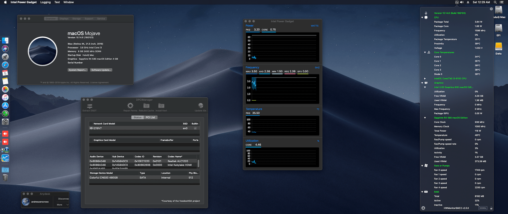 Gigabyte H370 Aorus Gaming 3 + Intel Core i3 8100 + Sapphire RX 580 1