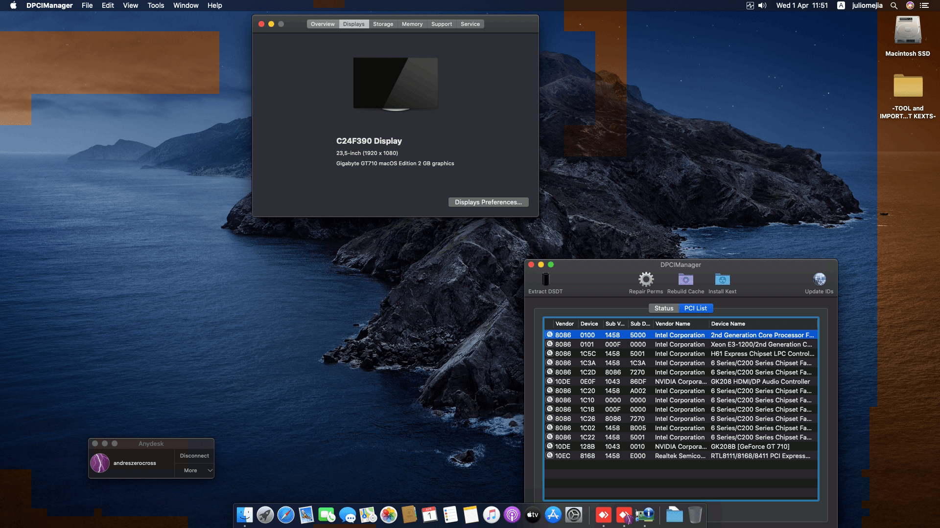 Gigabyte H61M DS2 + Intel Core i3 2100 + Nvidia GT 720 2