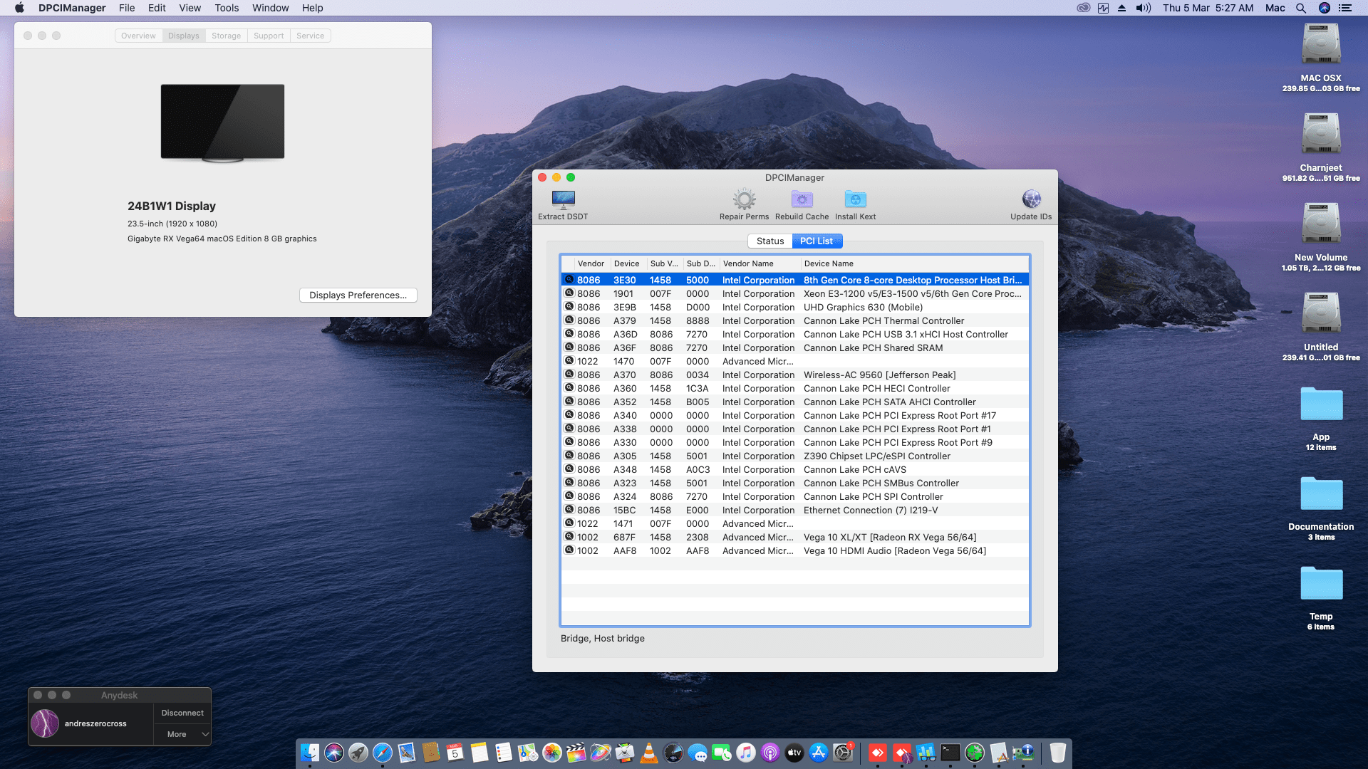 Gigabyte Z390 AORUS PRO 390 WIFI + Intel Core i9 9700K + Gigabyte RX Vega 64 2