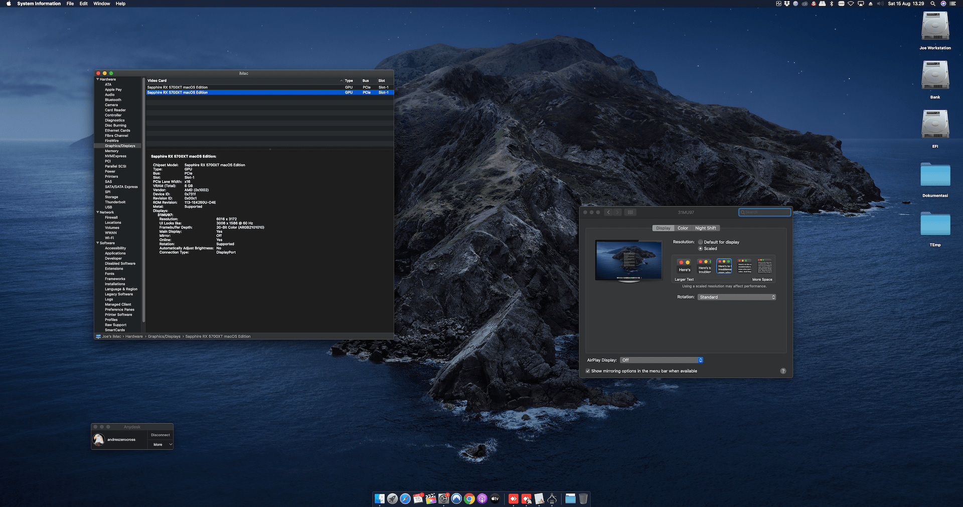 Gigabyte Z390 Aorus Ultra + Intel Core i9 9900K + 2x Sapphire Radeon RX 5700XT 7