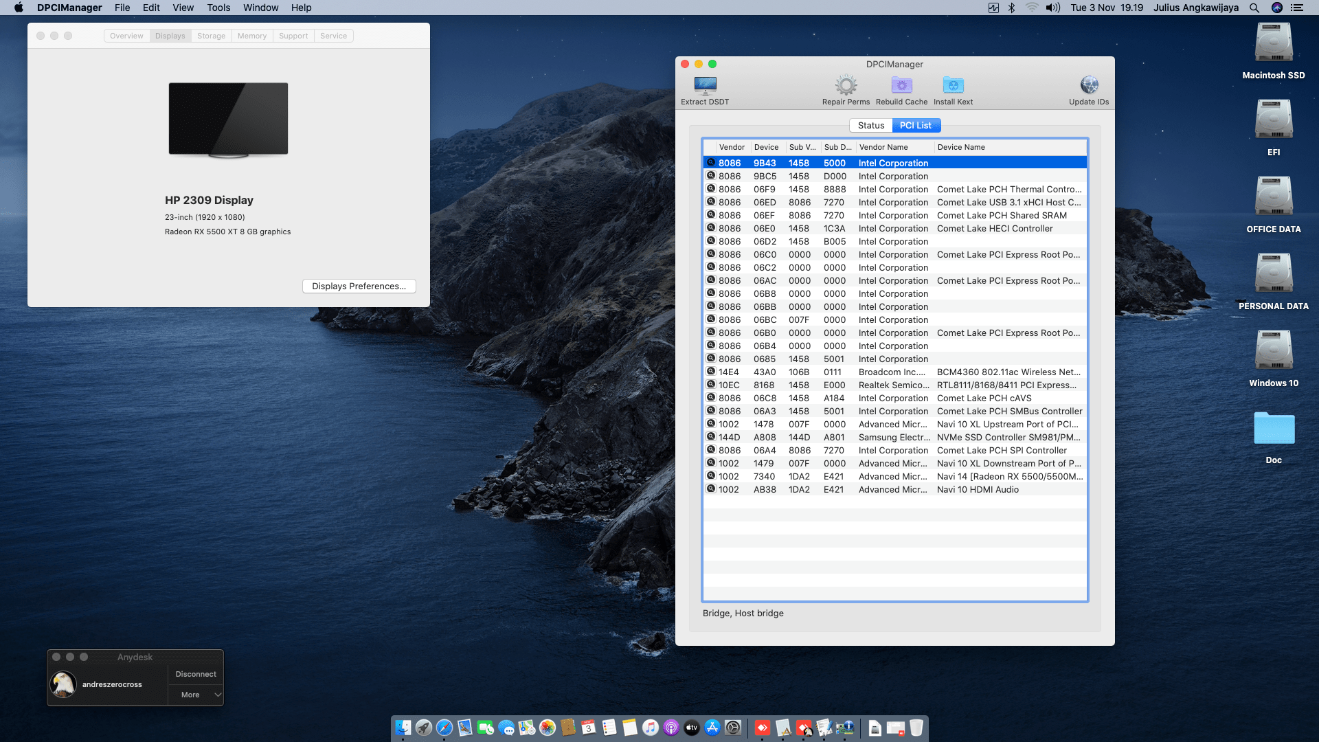 Gigabyte Z490 UD + Intel Core i7 10700 + Sapphire Radeon RX 5500XT   OpenCore 2