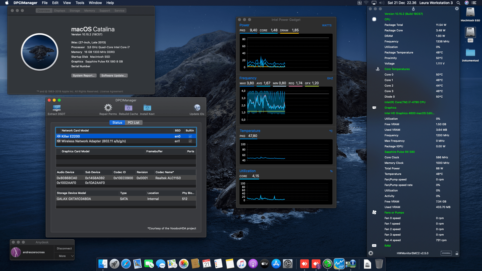 Gigabyte Z97X Gaming 3 + Intel Core i7 4790 + Sapphire RX 580 1