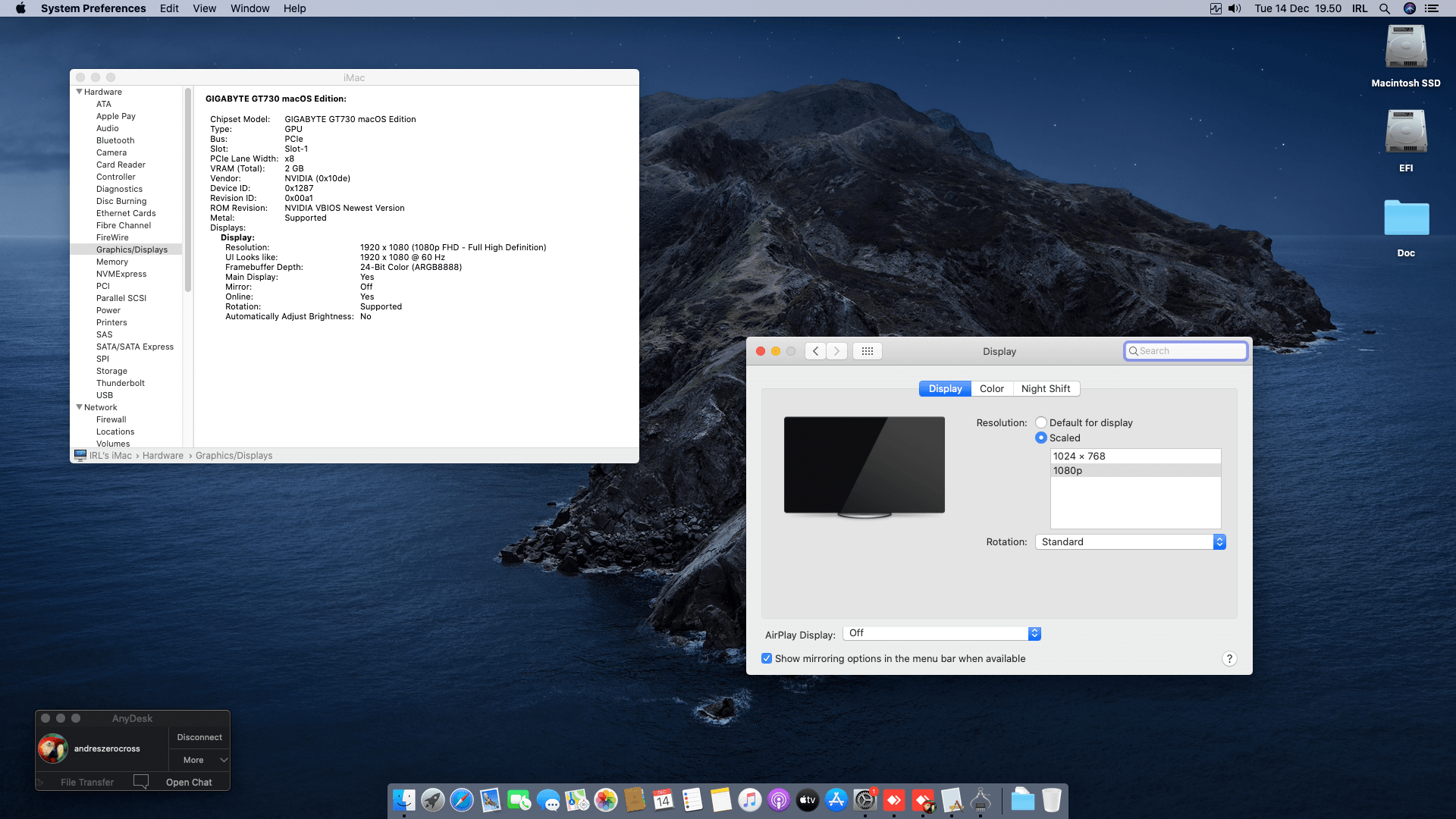 ECS H61H2 MV + Intel Core i3 3240 + Gigabyte GT730 Kepler GK208   OpenCore 4