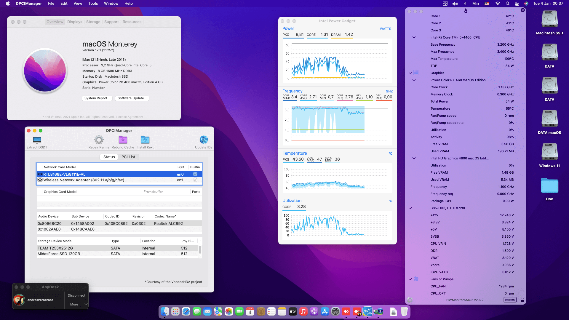 Gigabyte GA B85 HD3 + Intel Core i5 4460 + Power Color RX 460   OpenCore 1