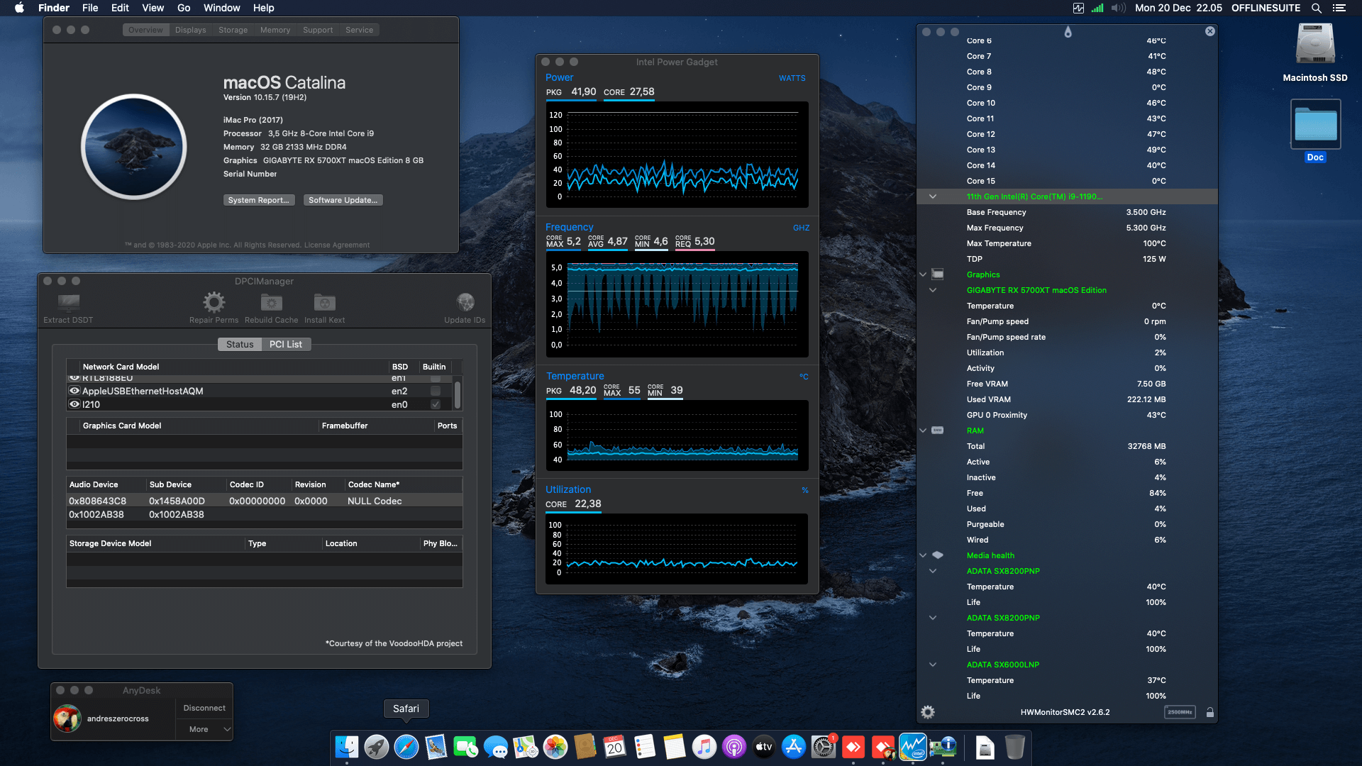 Gigabyte Z590 Vision G + Intel Core i9 11900KF + Gigabyte RX 5700XT   OpenCore 1