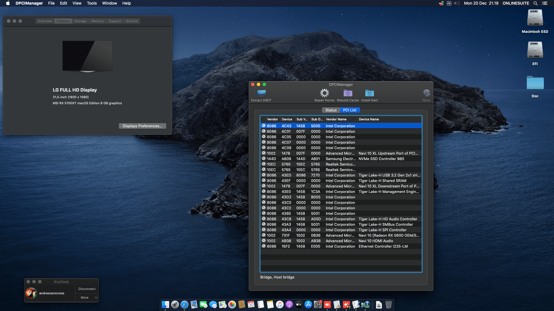 Gigabyte Z590 Vision G + Intel Core i9 11900KF + MSI RX 5700XT 2