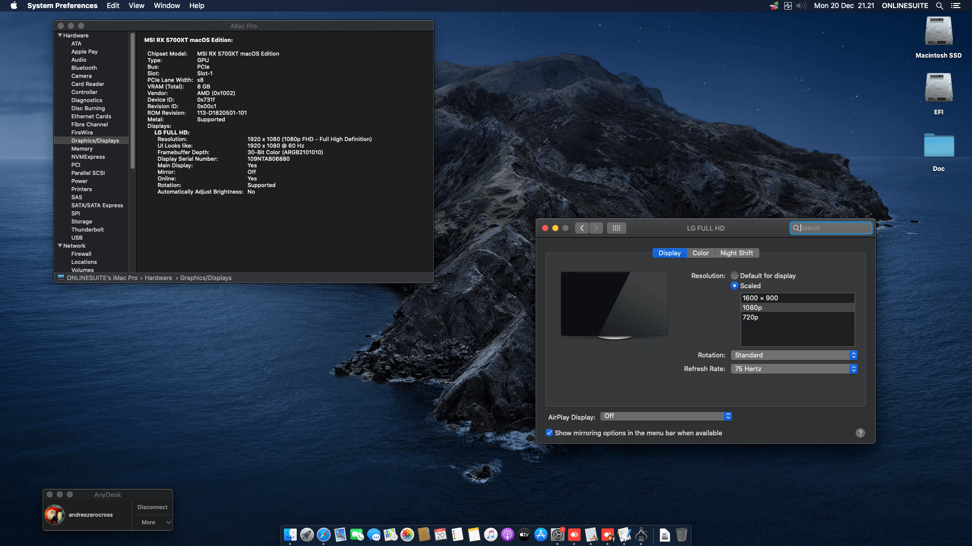 Gigabyte Z590 Vision G + Intel Core i9 11900KF + MSI RX 5700XT 4