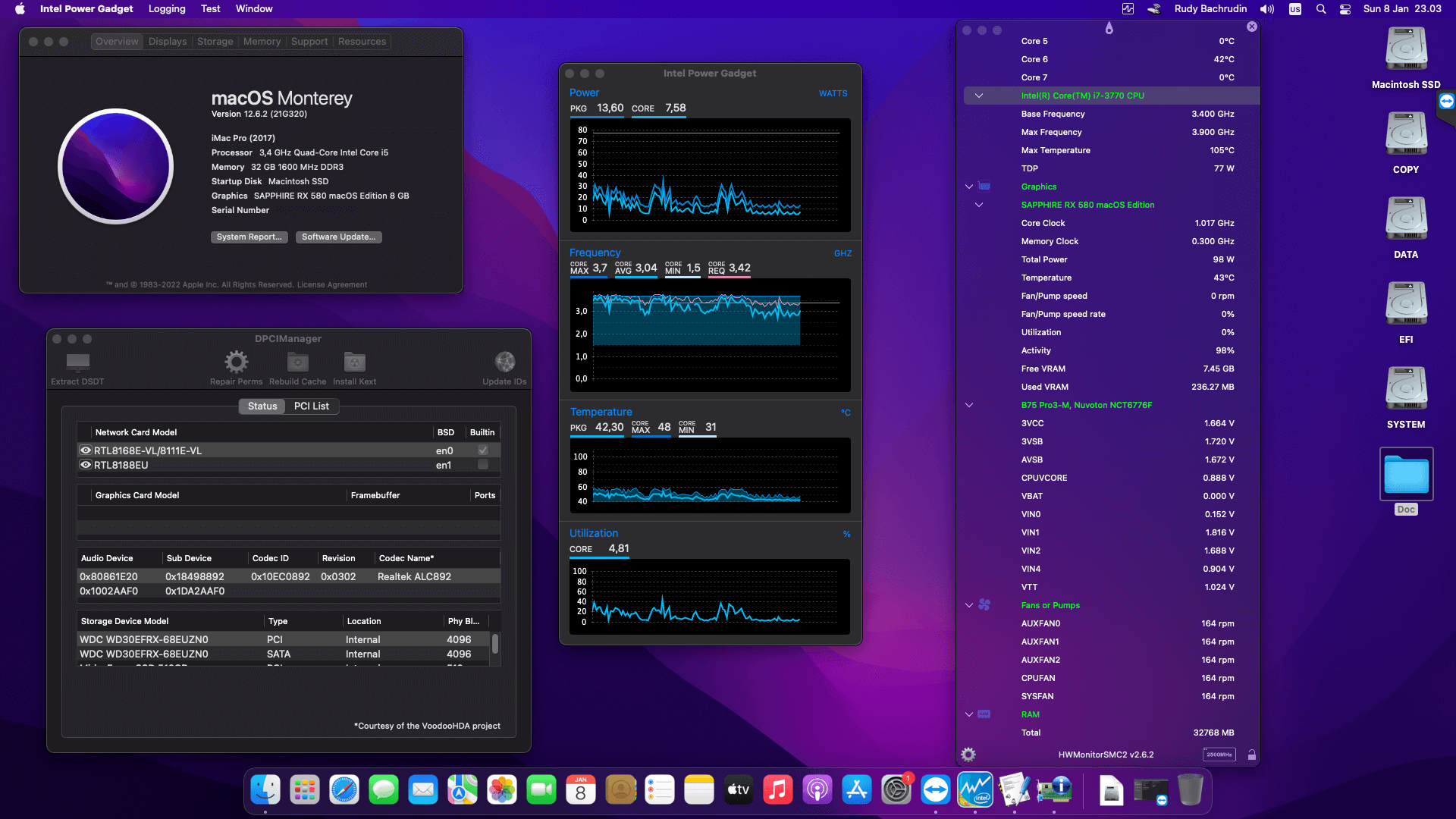 Asrock B75 Pro3 M + Intel Core i7 3770 + Sapphire RX 580   OpenCore 1
