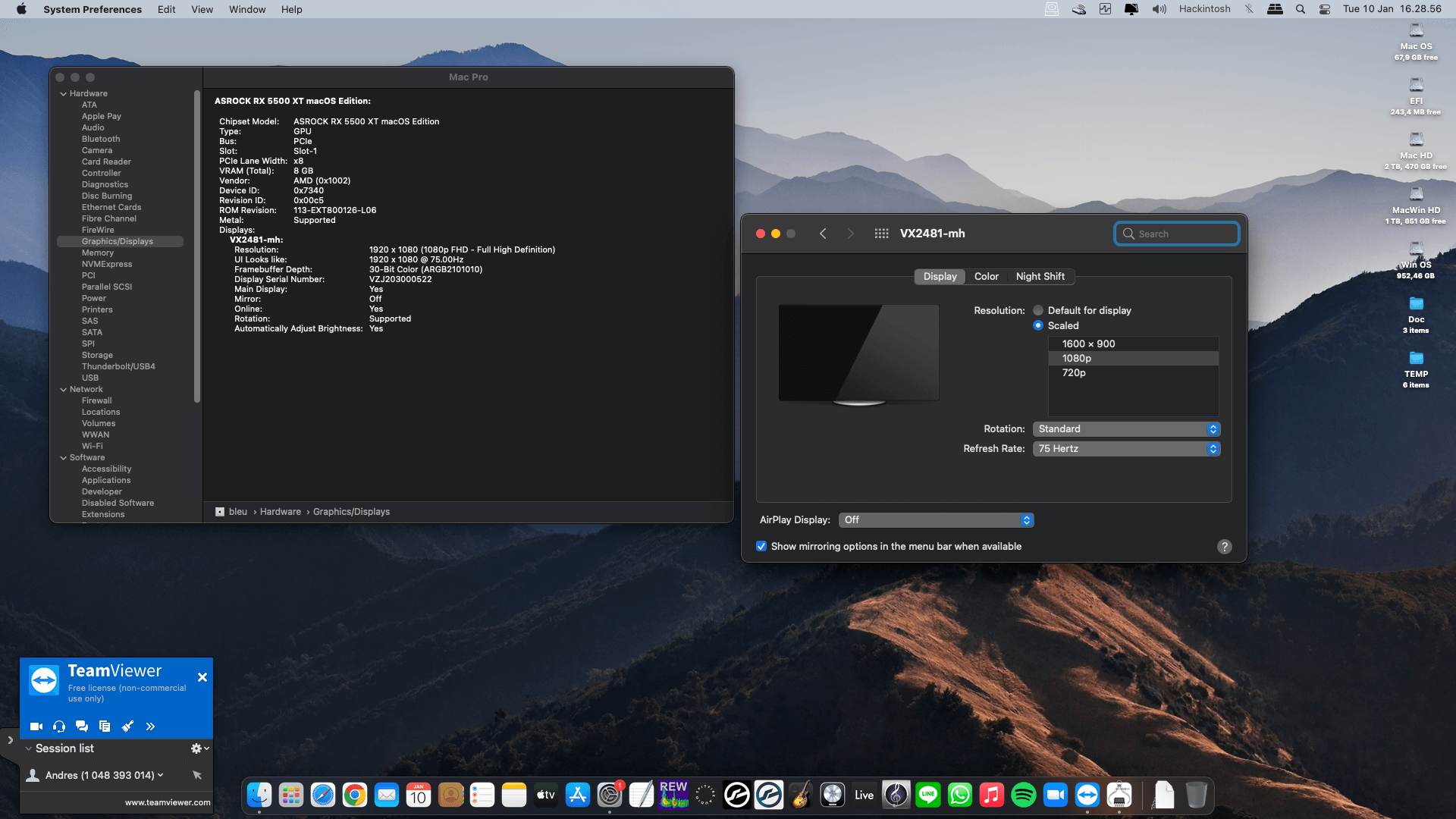 Gigabyte Z390 Aorus Elite + Intel Core i7 9700KF + Asrock RX 5500 XT   OpenCore 4