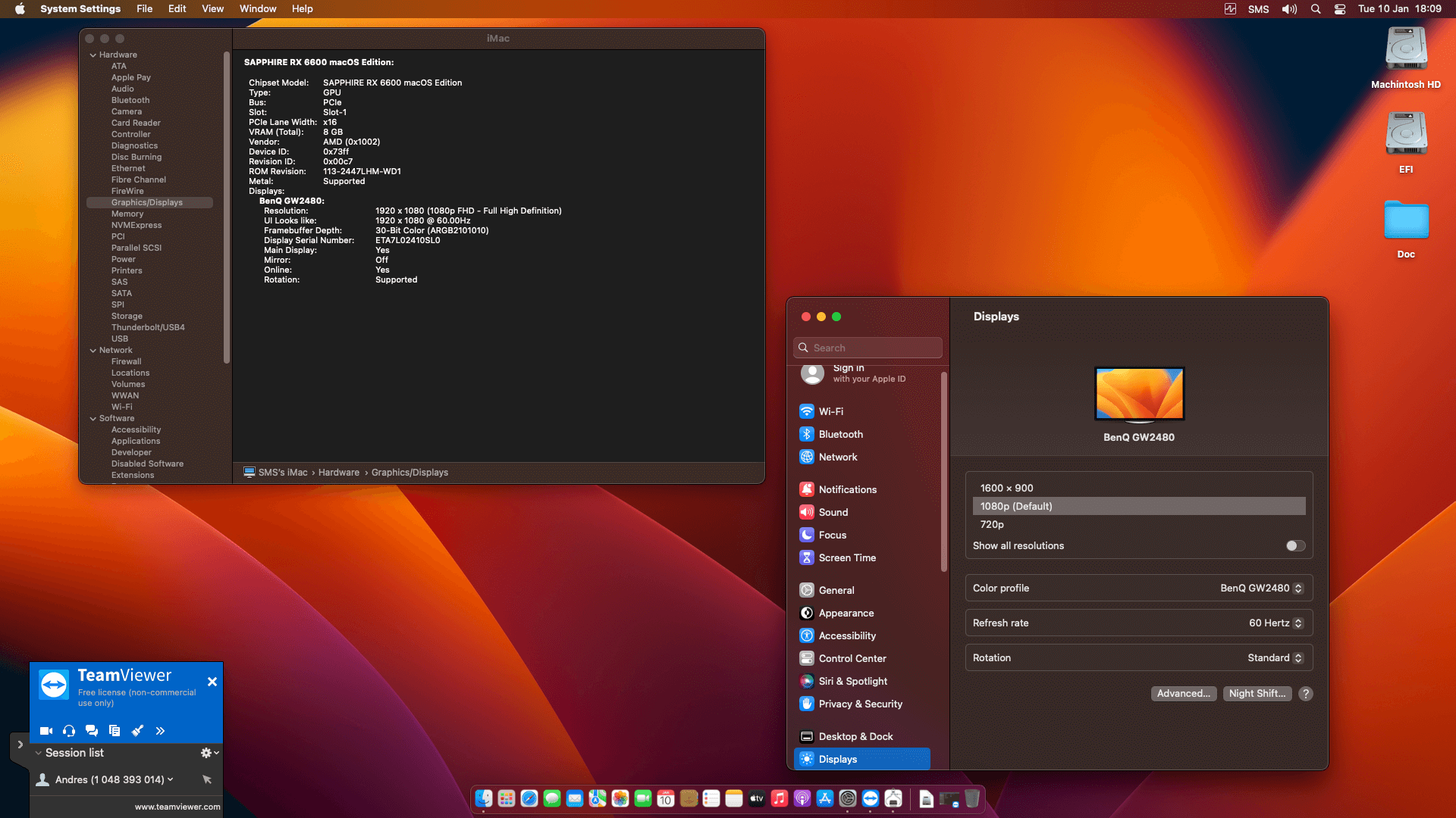 MSI Z370 A PRO + Intel Core i7 8700K + Sapphire RX 6600   OpenCore 5