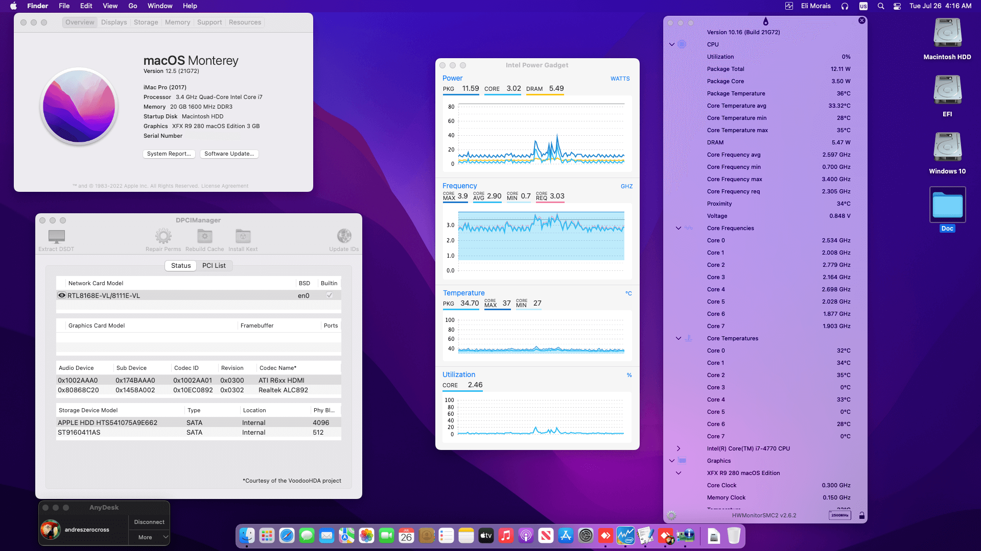 Gigabyte GA B85M D3H + Intel Core i7 4770 + XFX R9 280   OpenCore 1