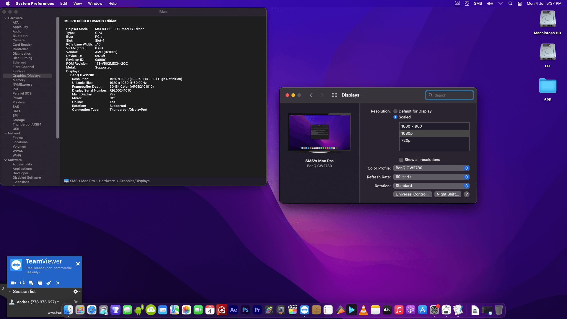 Gigabyte Z590 UD AC + Intel Core i9 10900K + MSI RX 6600 XT OpenCore 4
