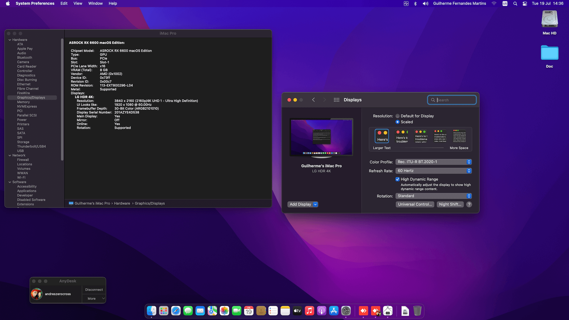 Gigabyte Z690 Aero D + Intel Core i9 12900KF + Asrock RX 6600 OpenCore 3