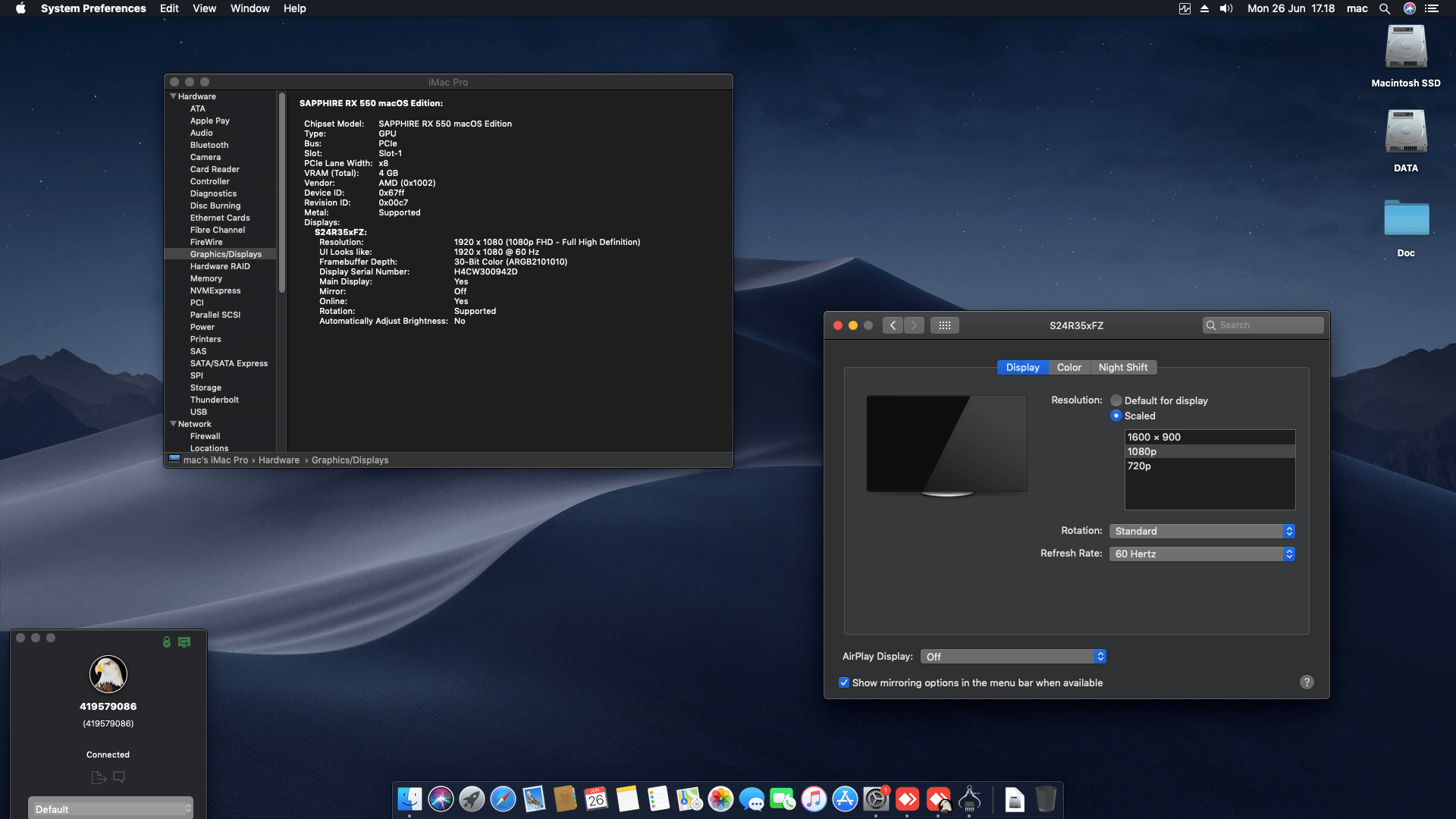 Gigabyte GA H510M H + Intel Core i5 10400 + Sapphire RX 550 OpenCore 1