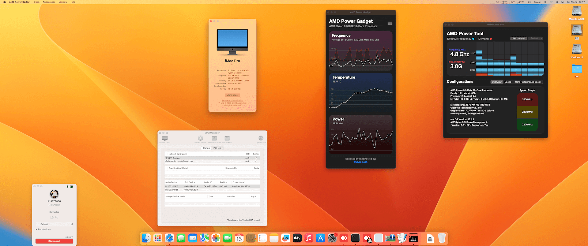 Gigabyte X570 Aorus Pro Wifi + AMD Ryzen 9 5900X + MSI RX 5700 XT   OpenCore 1