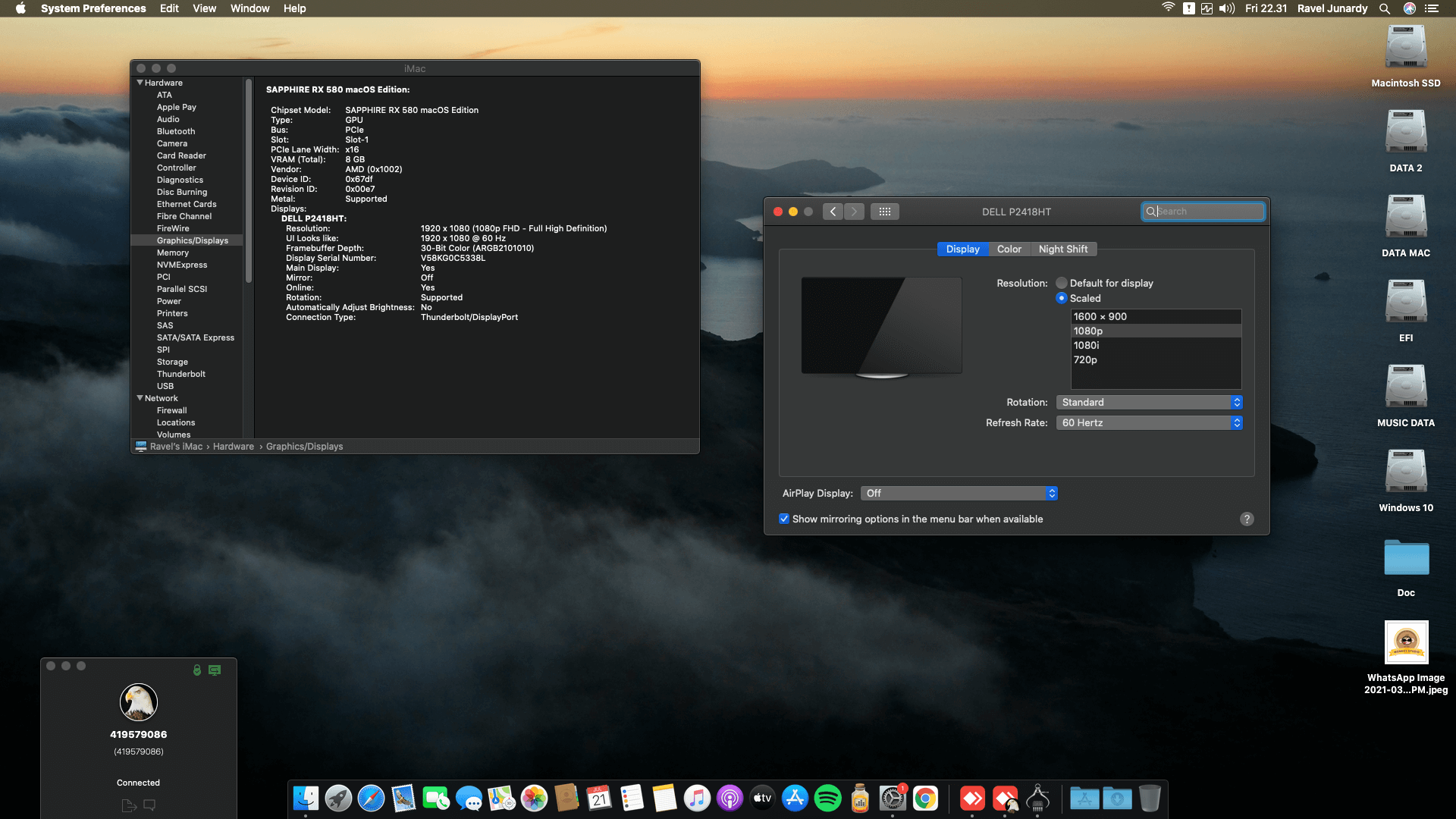 Gigabyte Z390 D + Intel Core i9 9900K + Sapphire RX 580   OpenCore 1