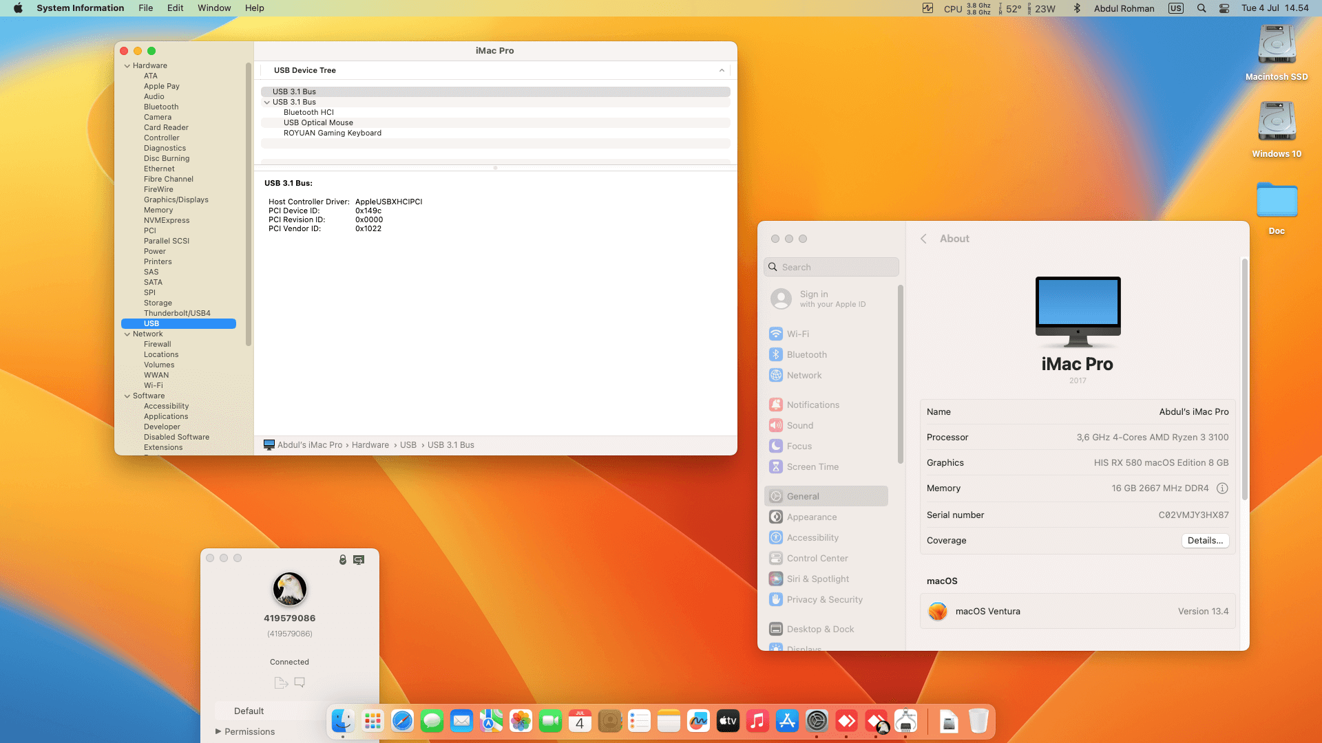 MSI B450M Pro M2 MAX + AMD Ryzen 3 3100 + HIS RX 580   OpenCore 1