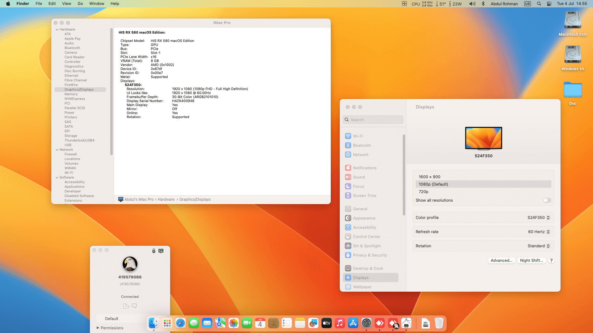 MSI B450M Pro M2 MAX + AMD Ryzen 3 3100 + HIS RX 580   OpenCore 1