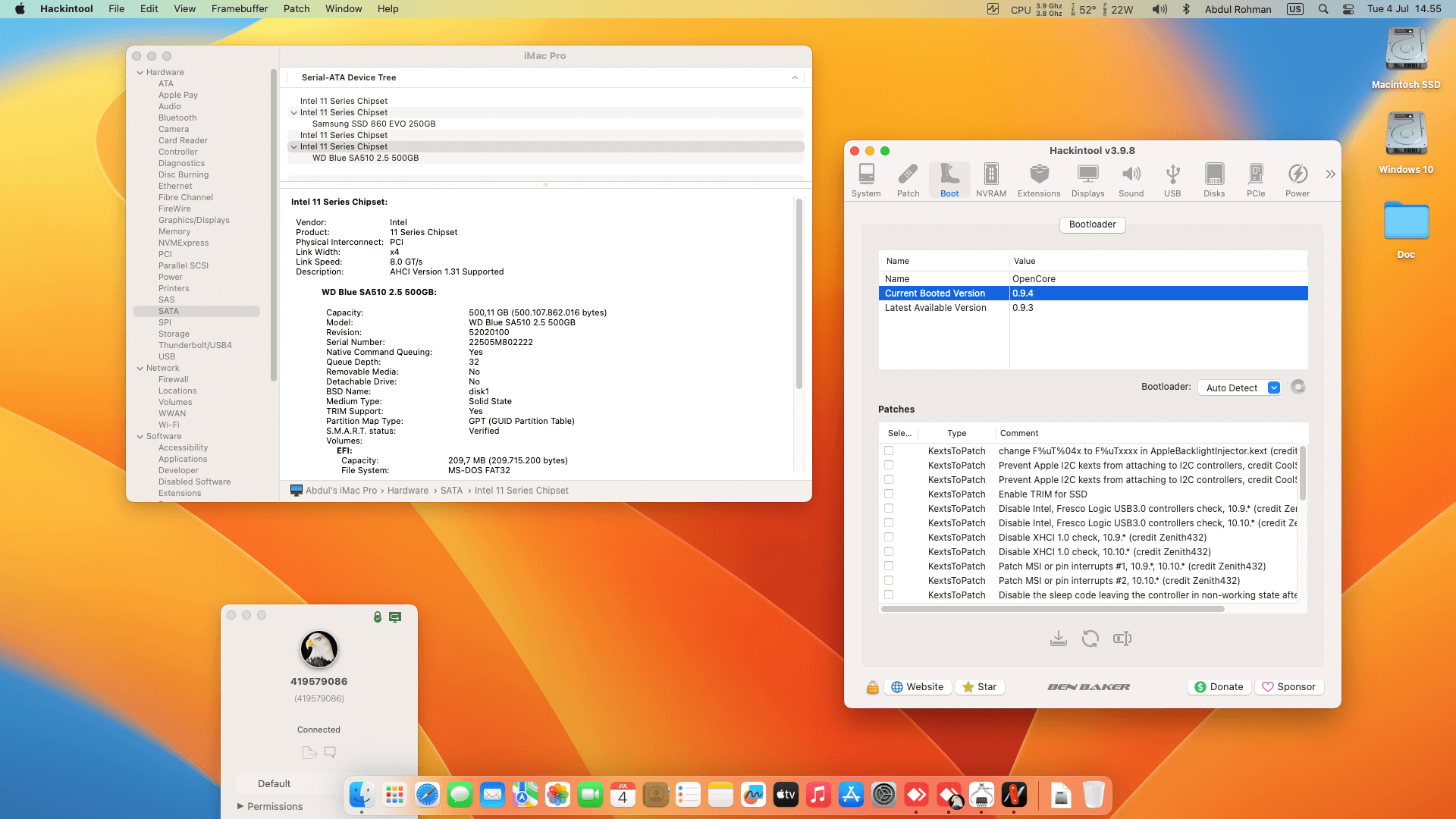 MSI B450M Pro M2 MAX + AMD Ryzen 3 3100 + HIS RX 580   OpenCore 1