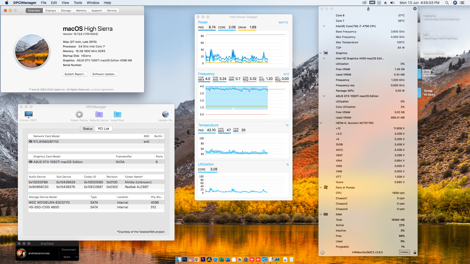 Asus H81M K + Intel Core i7 4770K + ASUS GTX 1050Ti   OpenCore 1