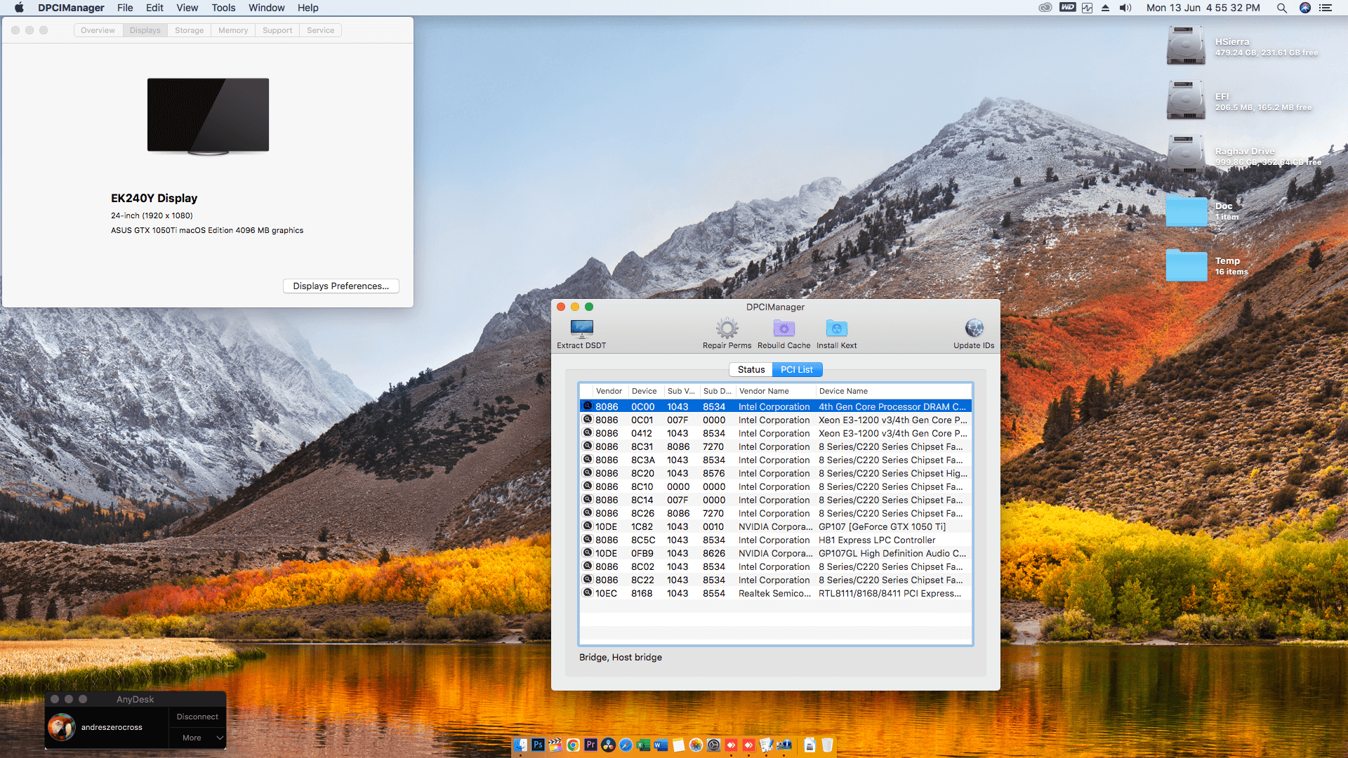 Asus H81M K + Intel Core i7 4770K + ASUS GTX 1050Ti   OpenCore 2