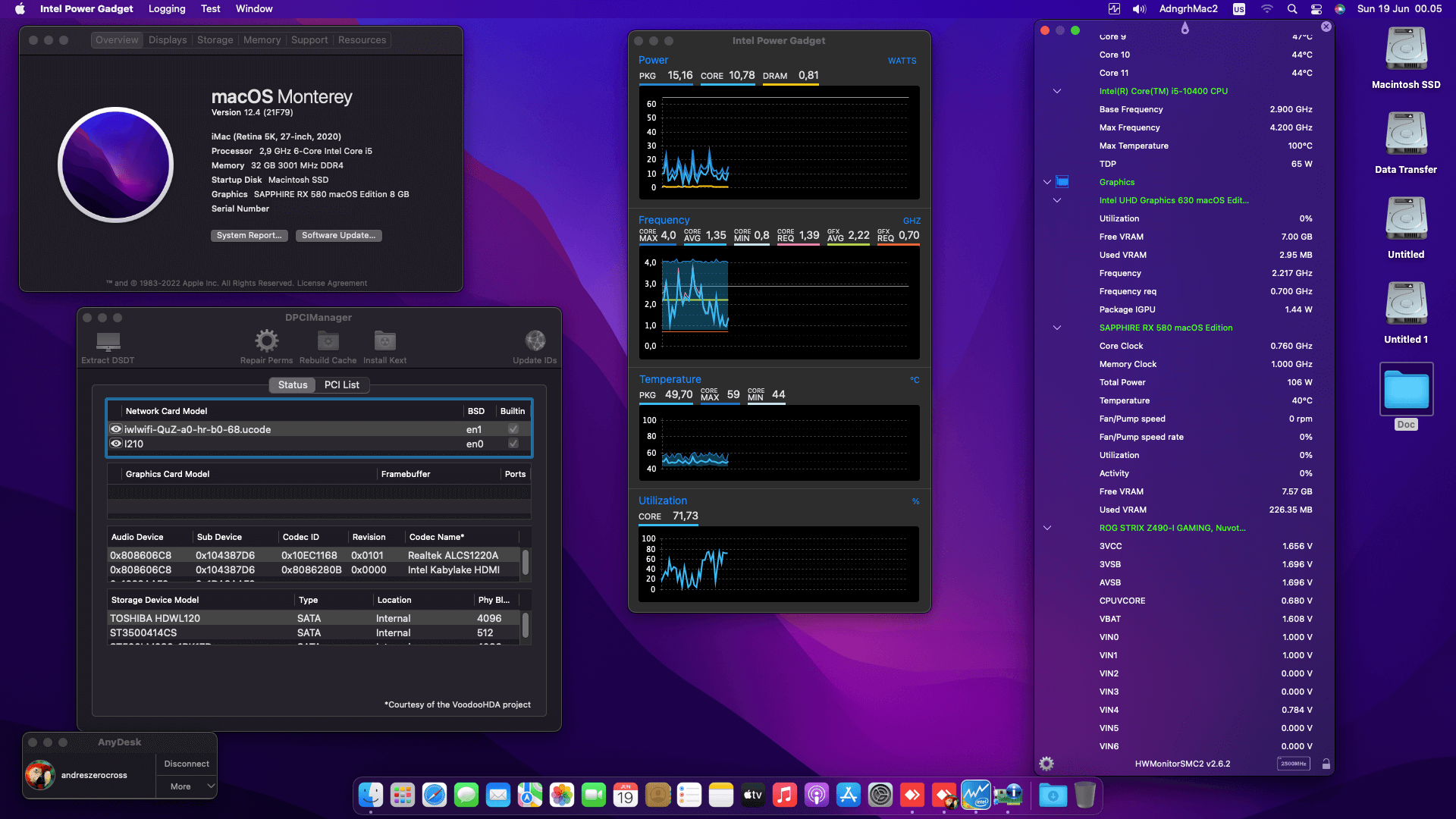Asus ROG Strix Z490i Gaming + Intel Core i5 10400 + Sapphire RX 580 OpenCore 1