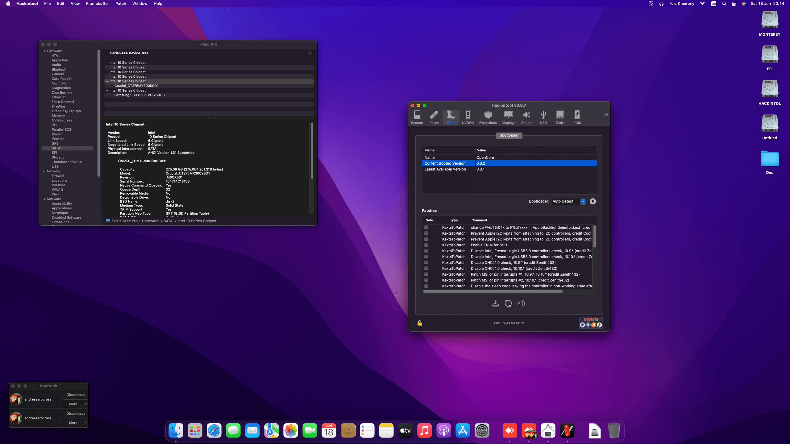 Gigabyte GA Z270X Gaming K5 + Intel Core i7 7700K + MSI RX 6600 XT OpenCore 8