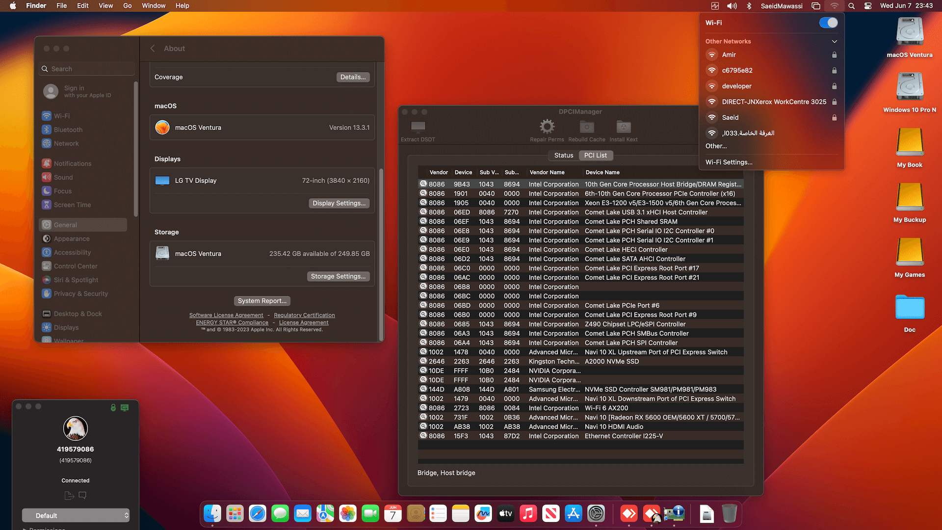 Asus ROG Strix Z490 H Gaming + Intel Core i7 10700KF + Sapphire RX 5700 XT OpenCore 1