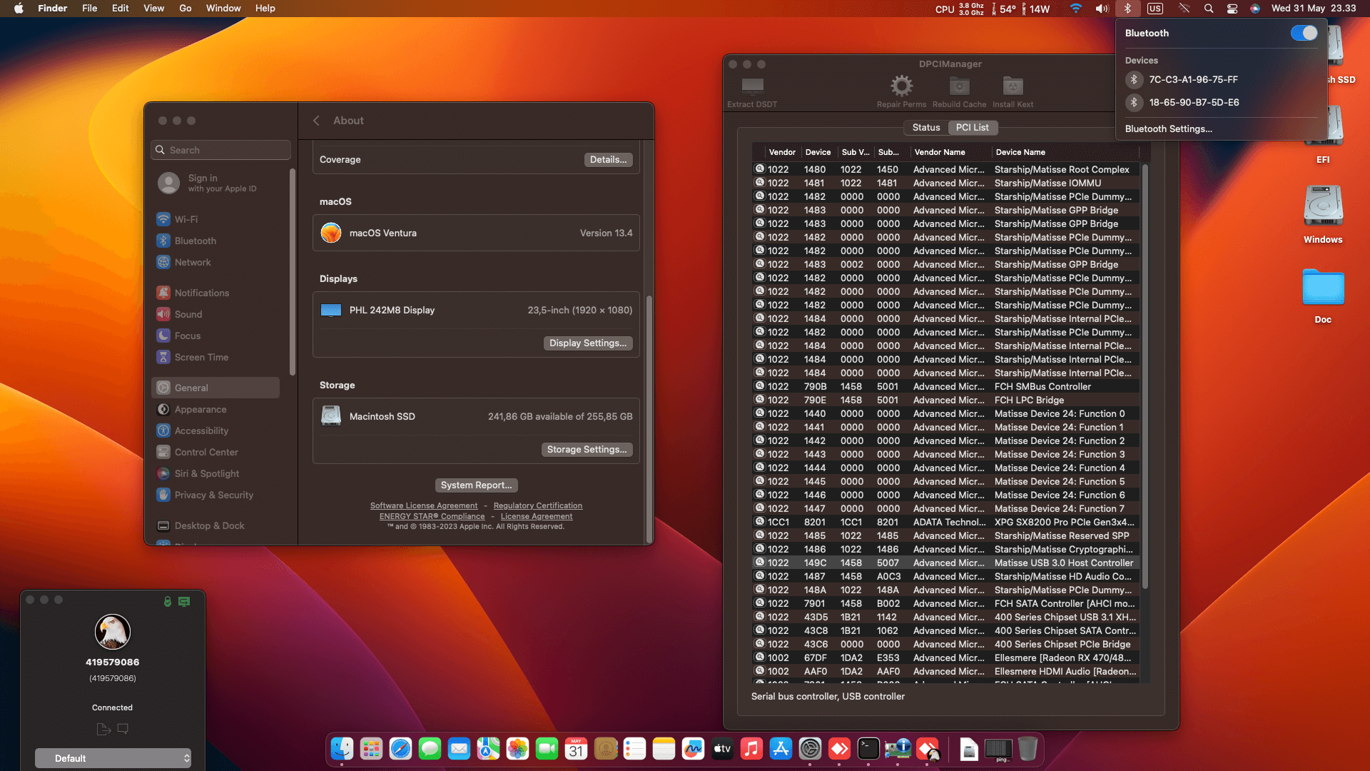 Gigabyte B450 I Aorus Pro Wifi + AMD Ryzen 5 3500X + Sapphire RX 580   OpenCore 1
