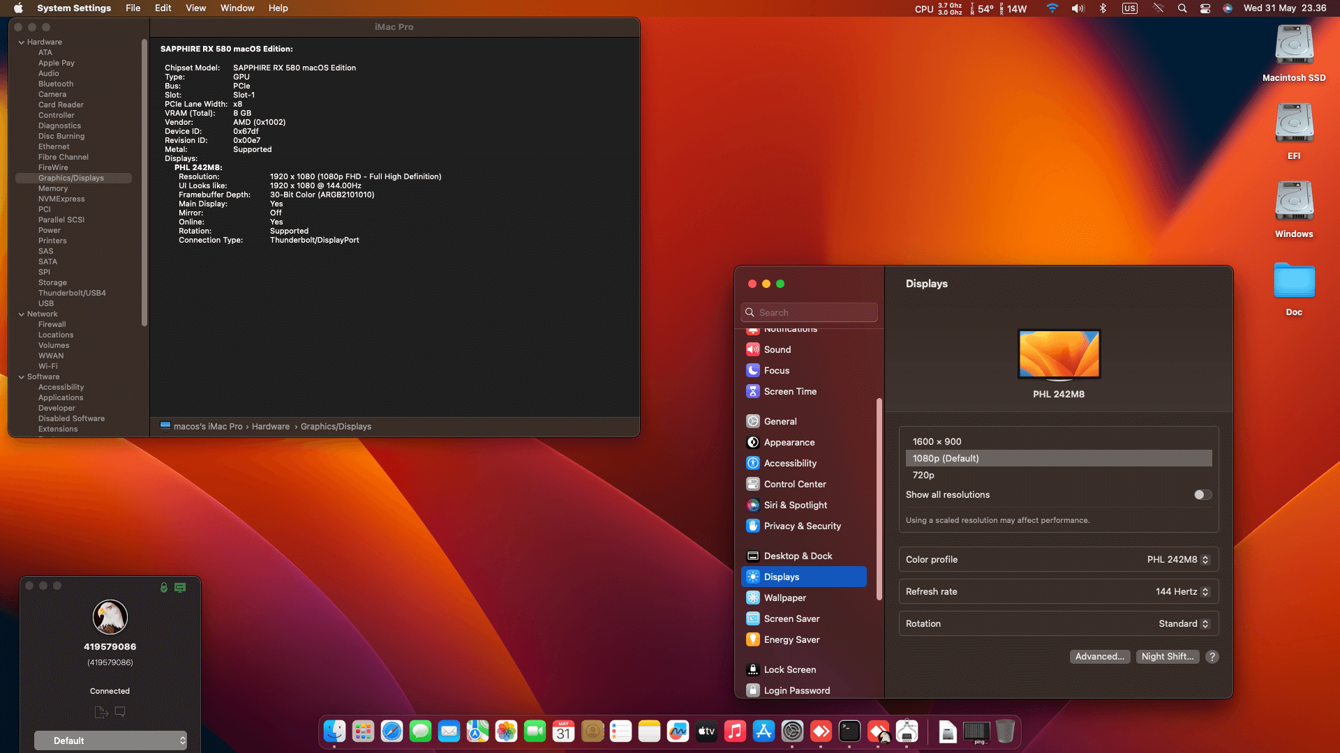 Gigabyte B450 I Aorus Pro Wifi + AMD Ryzen 5 3500X + Sapphire RX 580   OpenCore 1