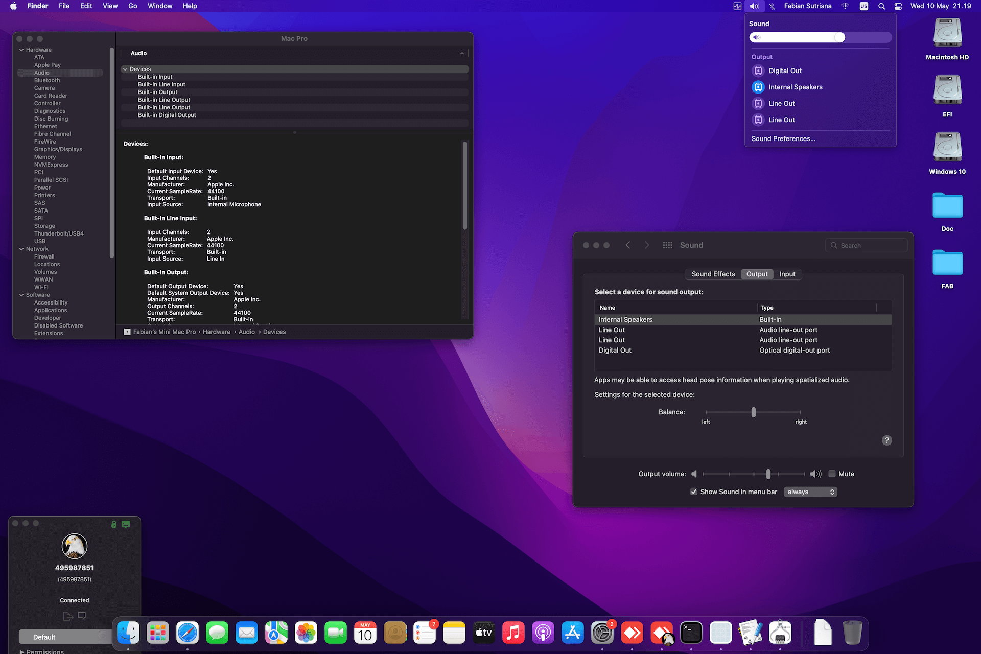 MSI MEG Z490I Unify + Intel Core i7 10700K + Sapphire RX 6600 XT OpenCore 1