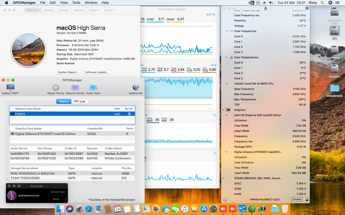 MSI B150M Grenade + intel Core i5 6500 + Digital Alliance GTX 1050Ti 1
