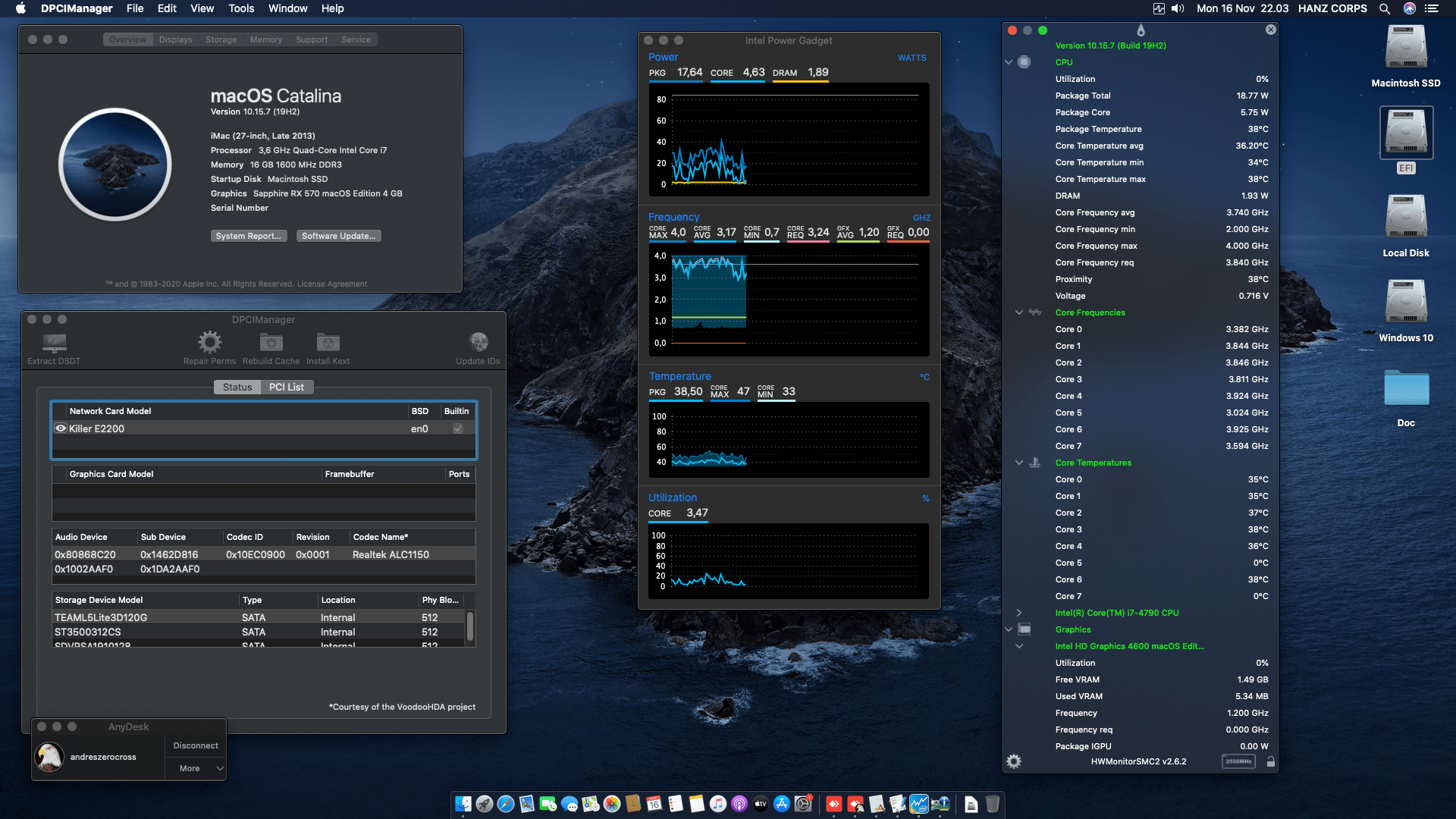 MSI B85 G43 Gaming 2nd + Intel Core i7 4790 + Sapphire RX 570   OpenCore 1