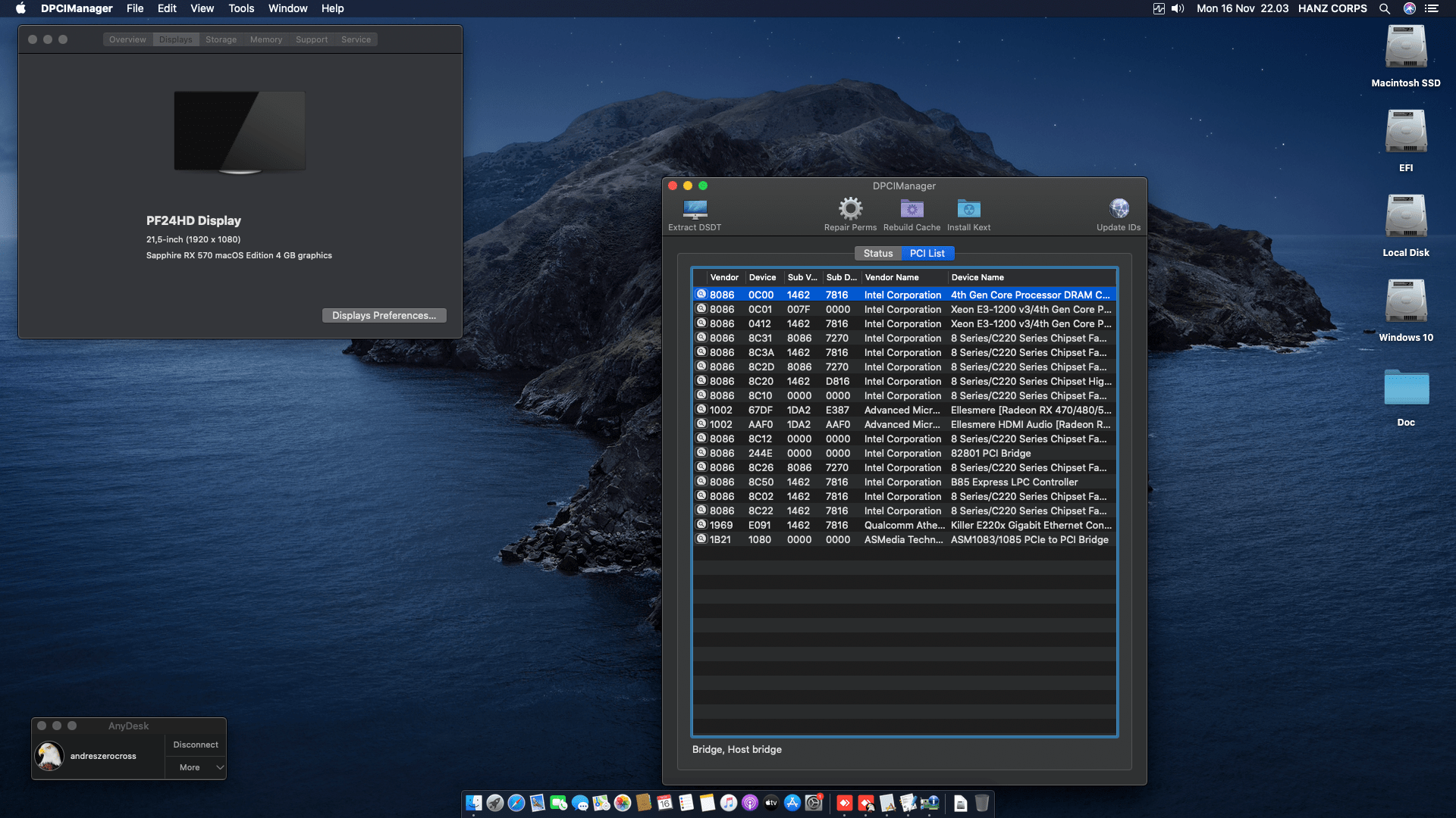 MSI B85 G43 Gaming 2nd + Intel Core i7 4790 + Sapphire RX 570   OpenCore 2
