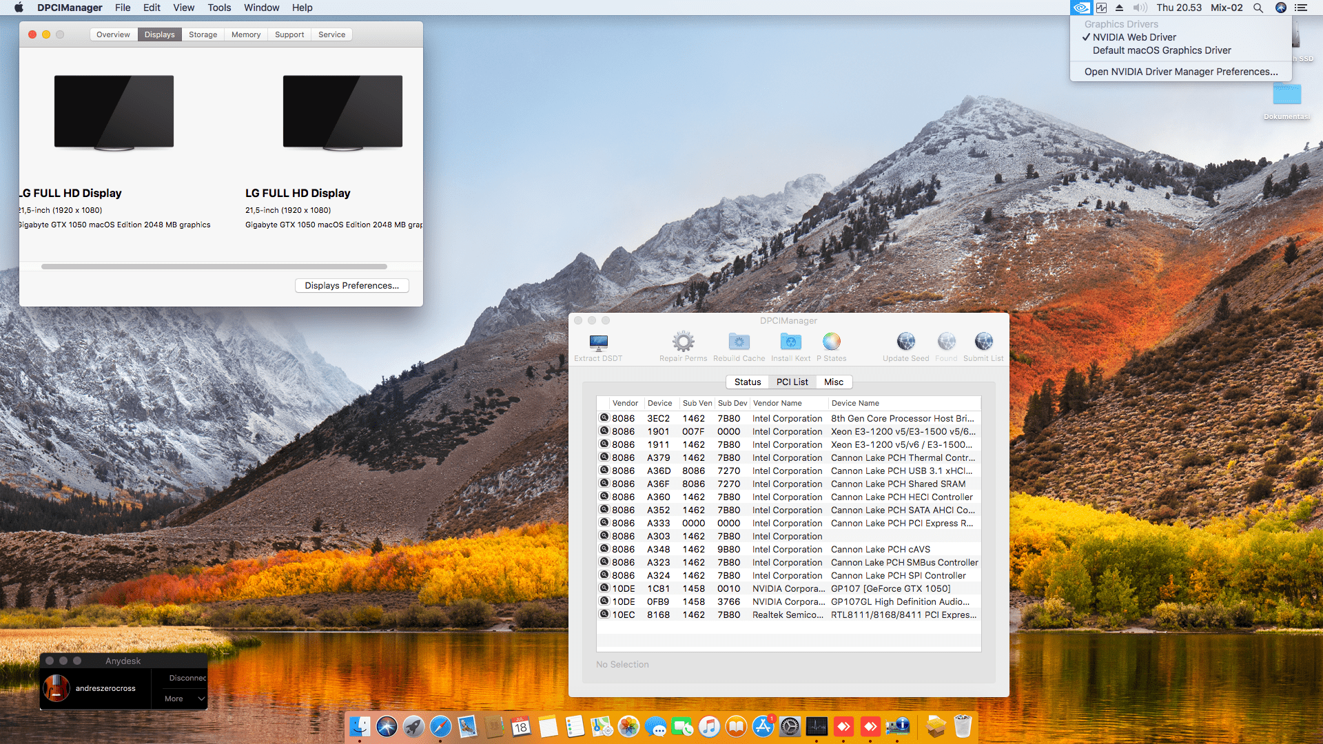 MSI H310I Pro + Intel Core i7 8700 + Gigabyte GTX1050 2